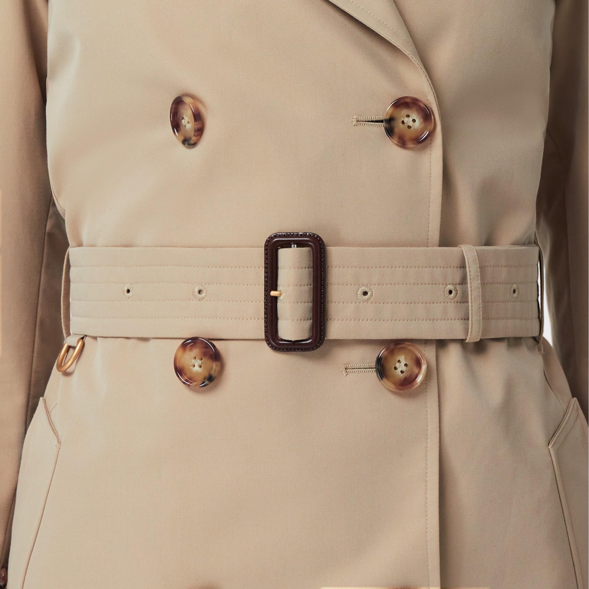 The Short Islington Trench Coat in Honey - Women, Cotton Gabardine 