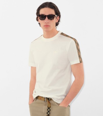 関税負担なし！ Burberry チェックトリム クルーネック Tシャツ 関税負担なし！ Burberry チェックトリム クルーネック Tシャツ