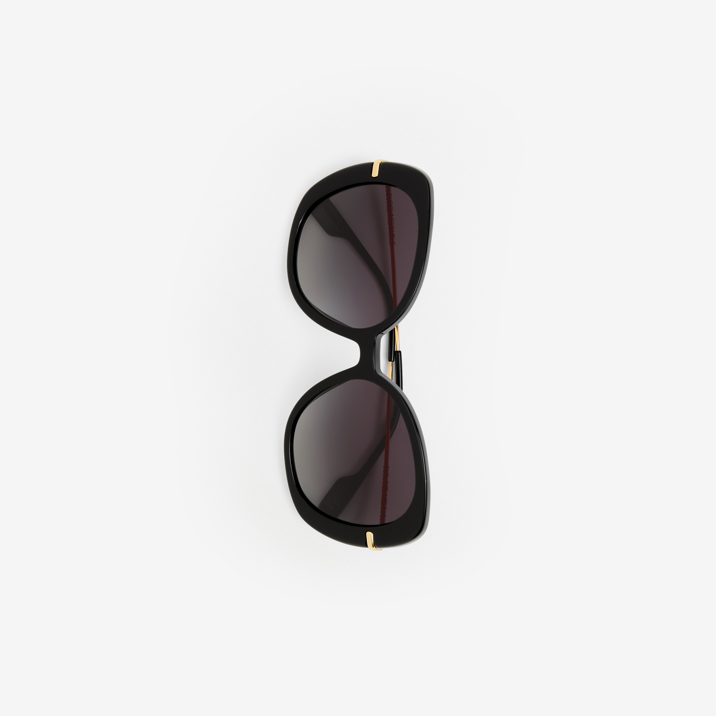 标志性条纹装饰方框太阳眼镜 (黑色) - 女士 | Burberry® 博柏利官网 - 2