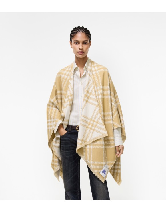 とんとん BURBERRY アウター ポンチョ ダッフル ノバチェック チェック ウール リバーシブル ケープ (ブラック) | Burberry®公式サイト