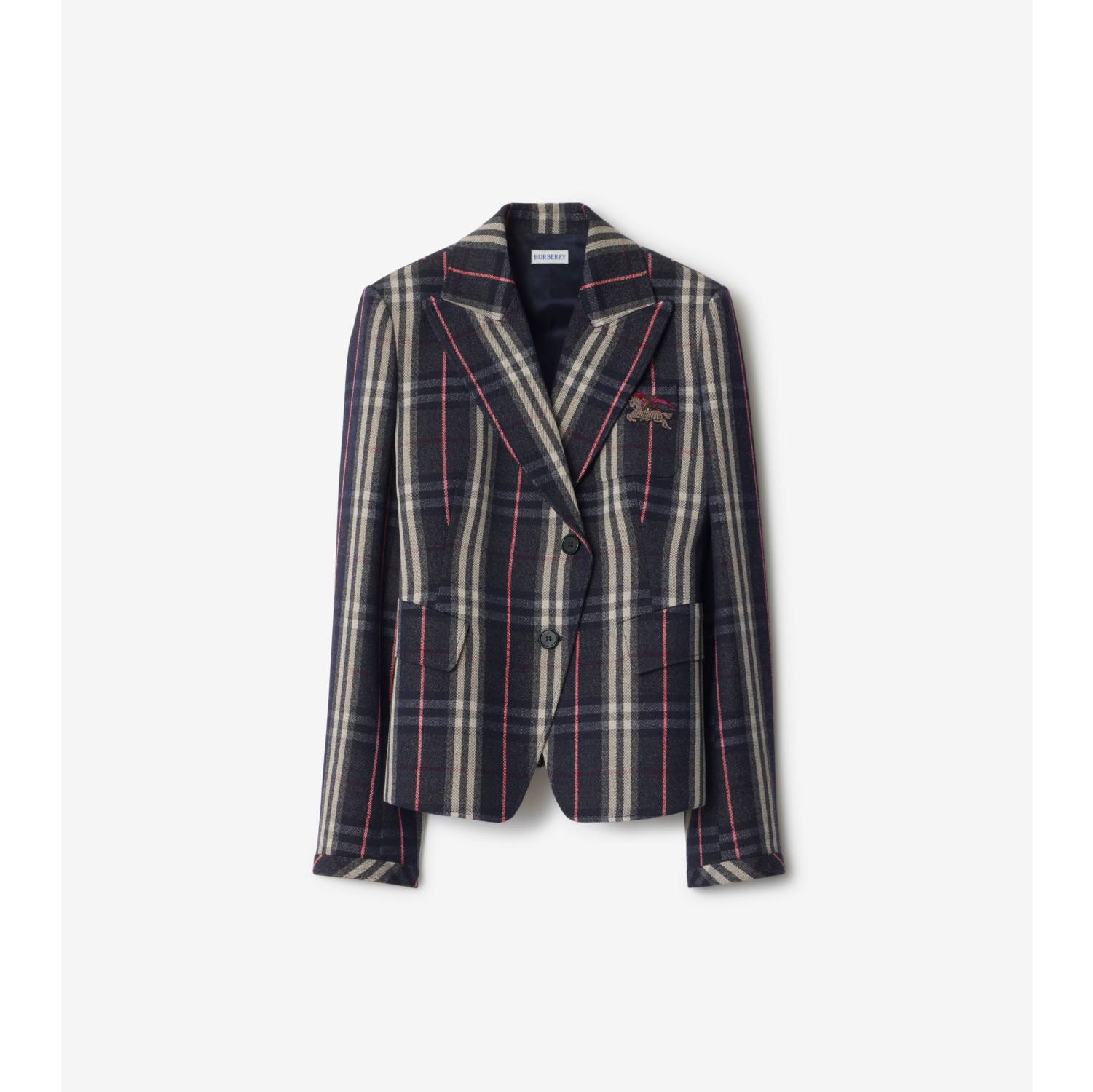 Check Wool Tailored Jacket