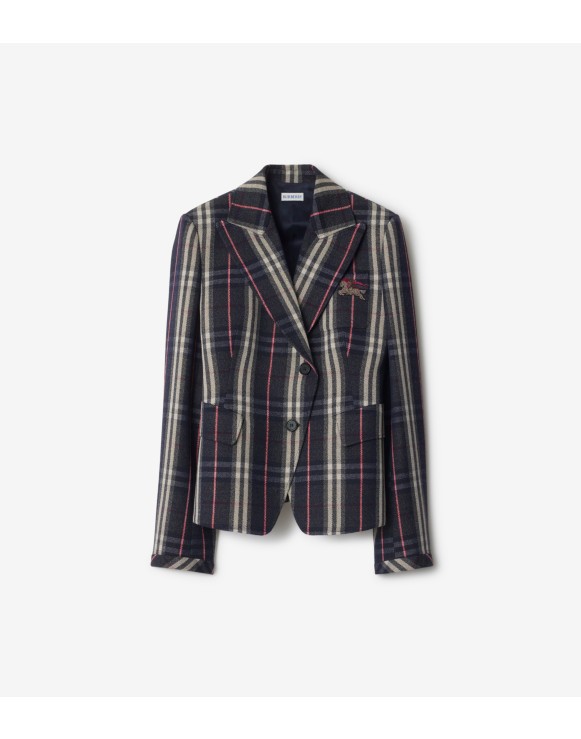 Veste tailleur en laine Check