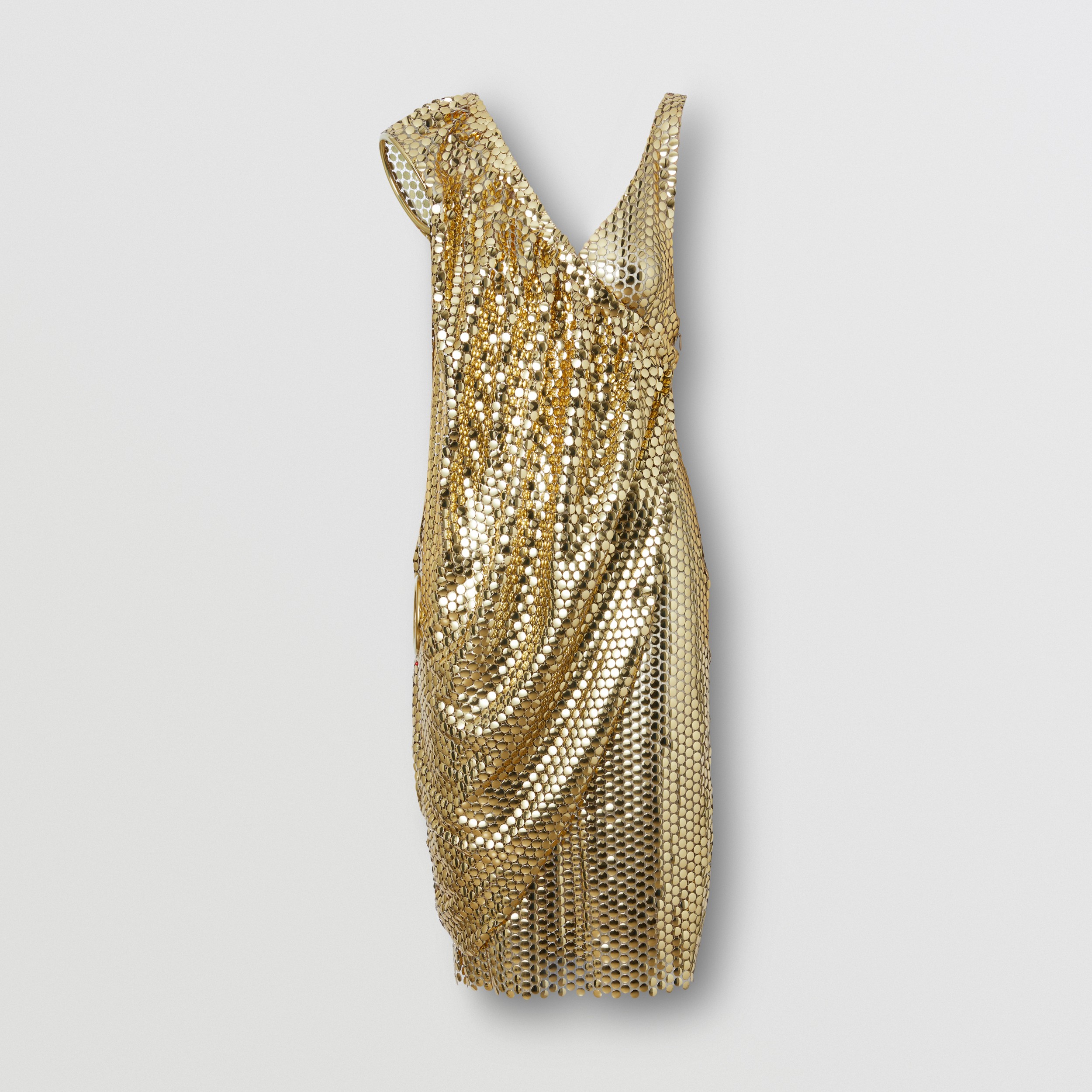 Metallic Paillette-embellished Mesh Asymmetric Dress in Gold - Women | Burberry® Official - 4