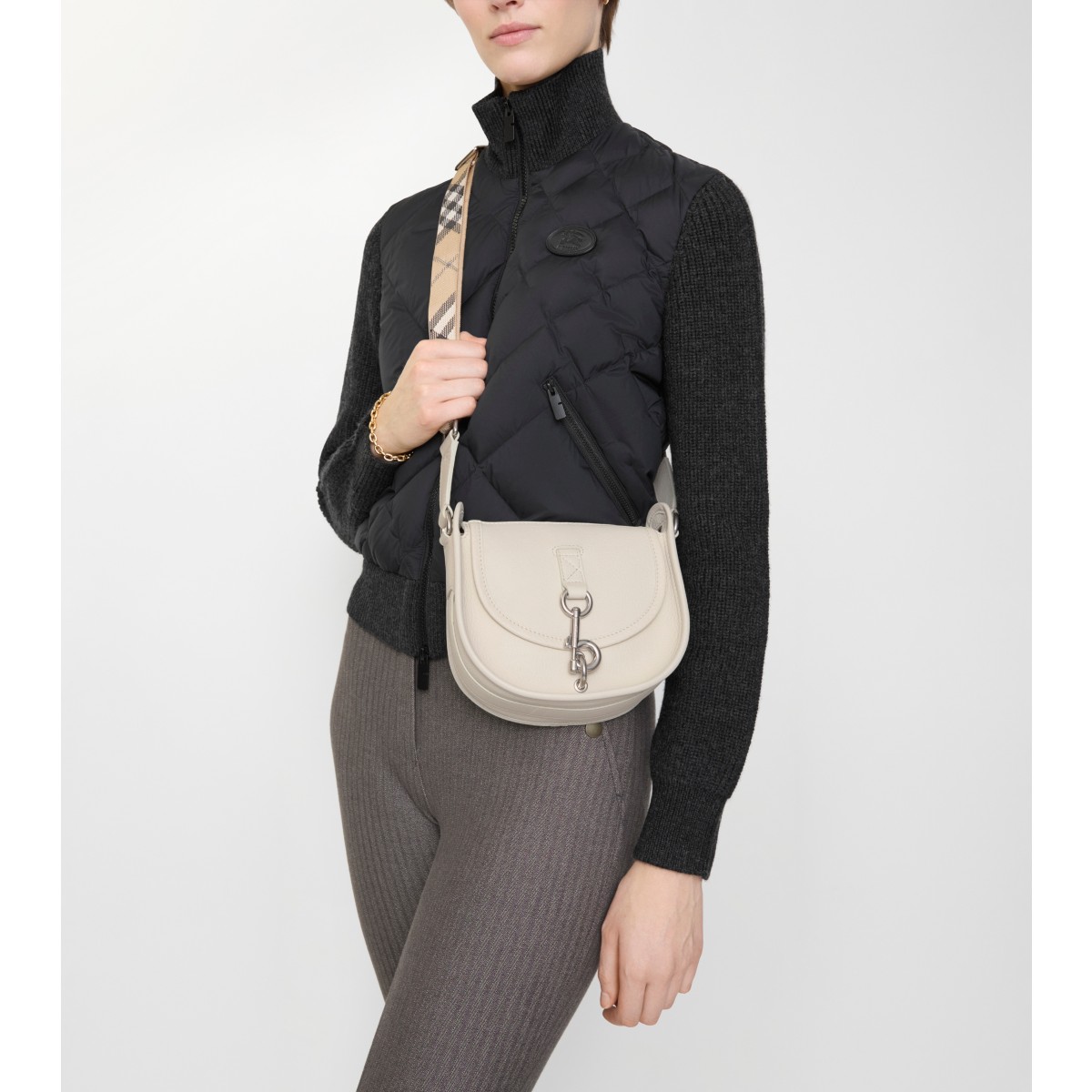  Check Mini B Clip Messenger Bag