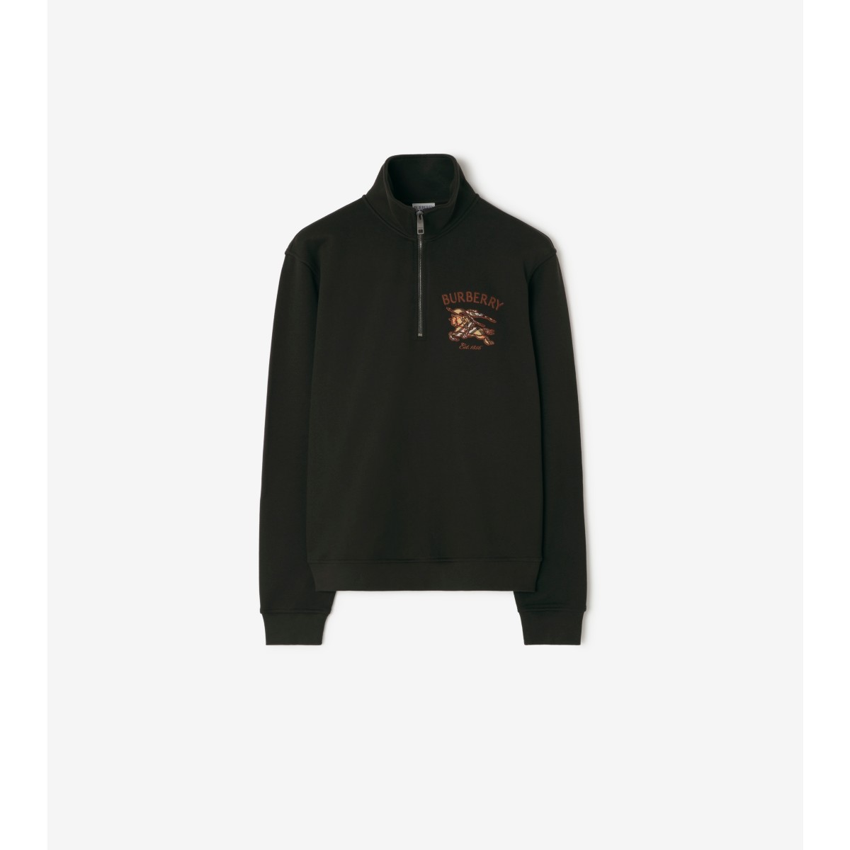  Check Knight Cotton Half-zip Sweater