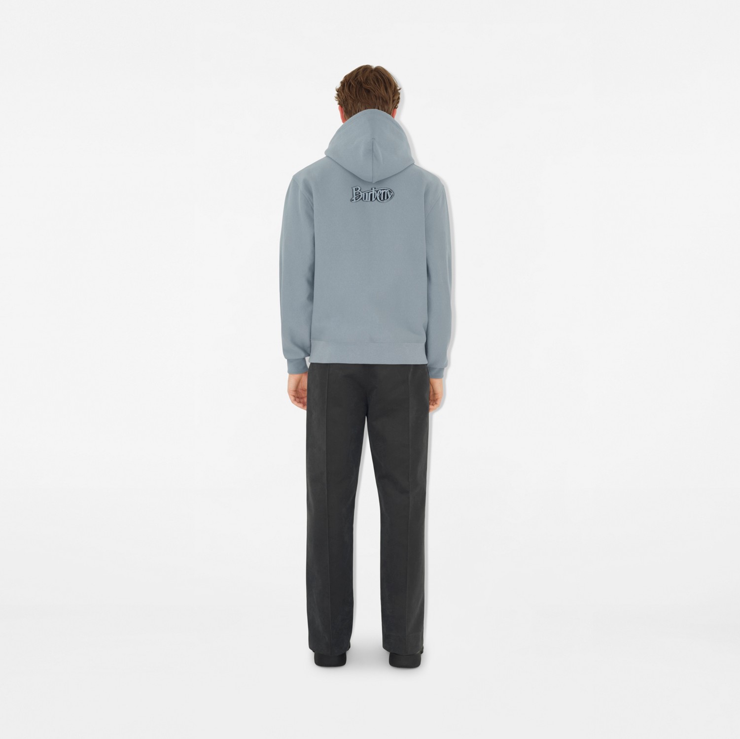 Logo Cotton Blend Zip Hoodie in Gale - Men | Burberry® Official Logo Cotton Blend Zip Hoodie in Gale - Men | Burberry® Official