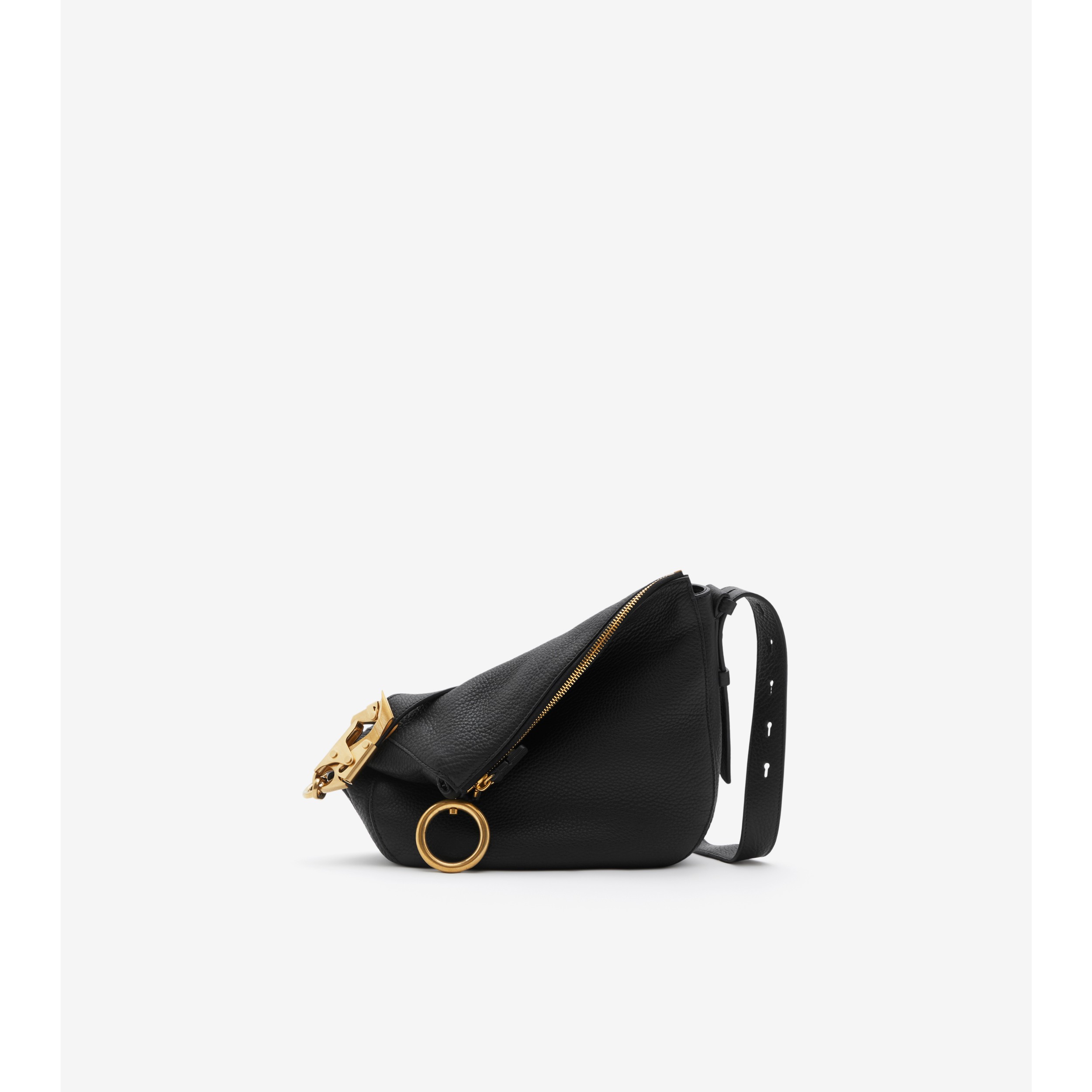 Burberry - The Saddle Clutch Leather Crossbody Black