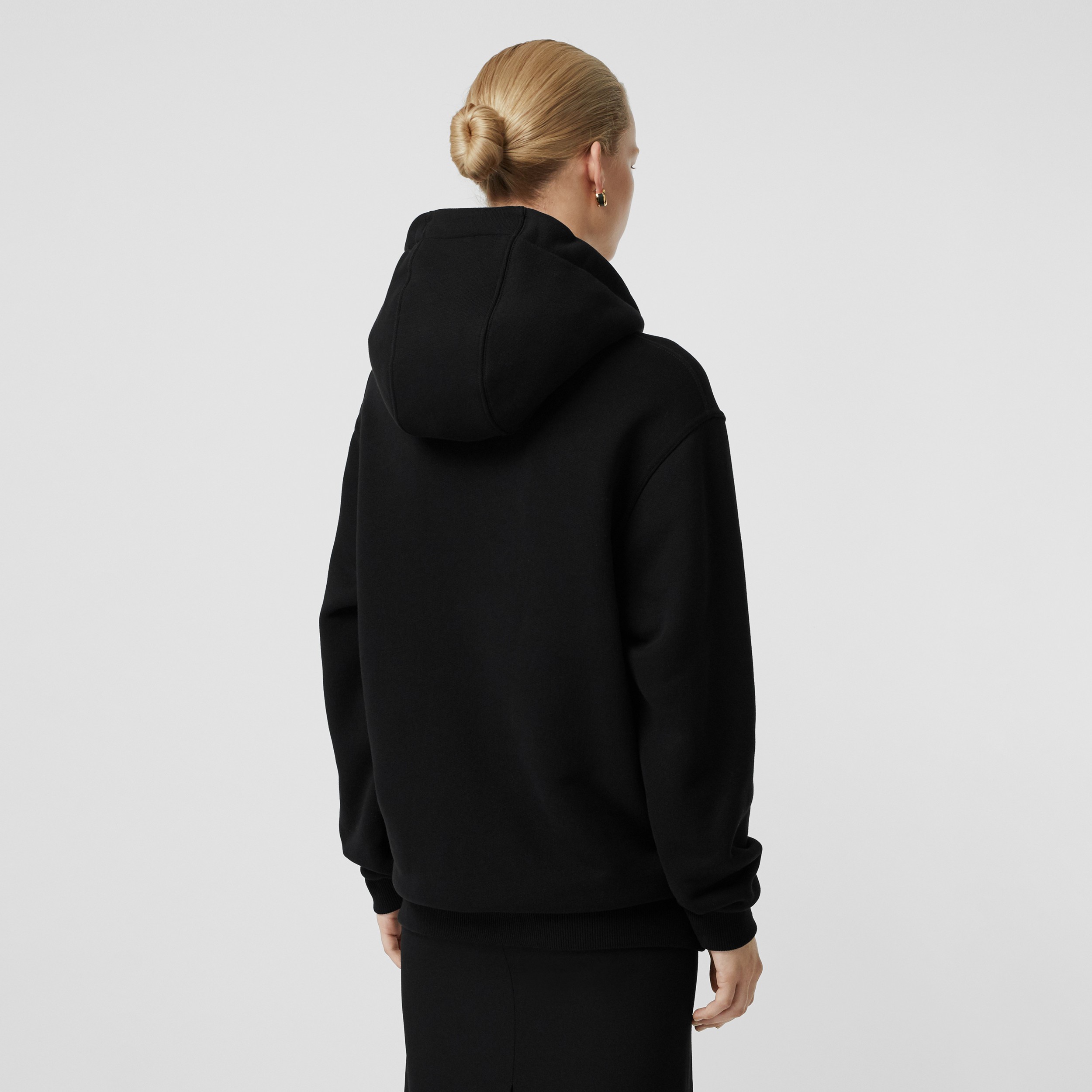 Chain Detail Cotton Oversized Hoodie in Black - Women | Burberry United ...