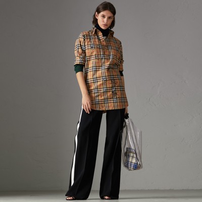 burberry check trousers