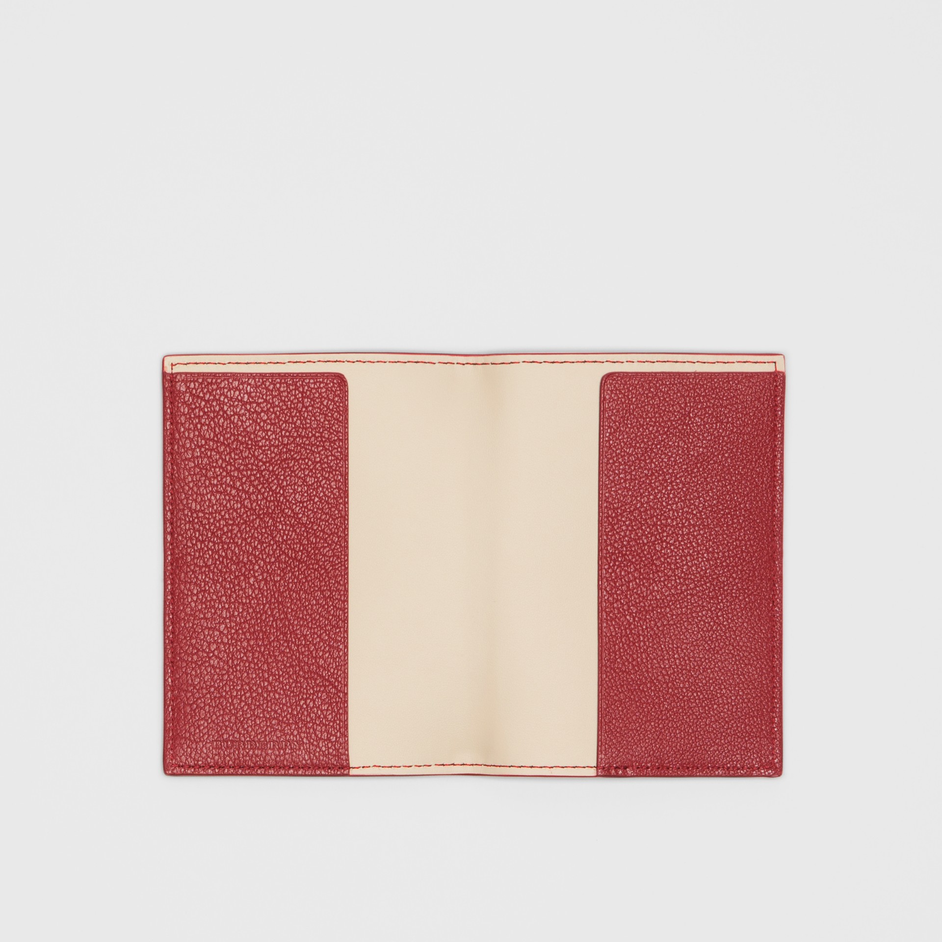 Leather Passport Holder in Crimson Burberry United States