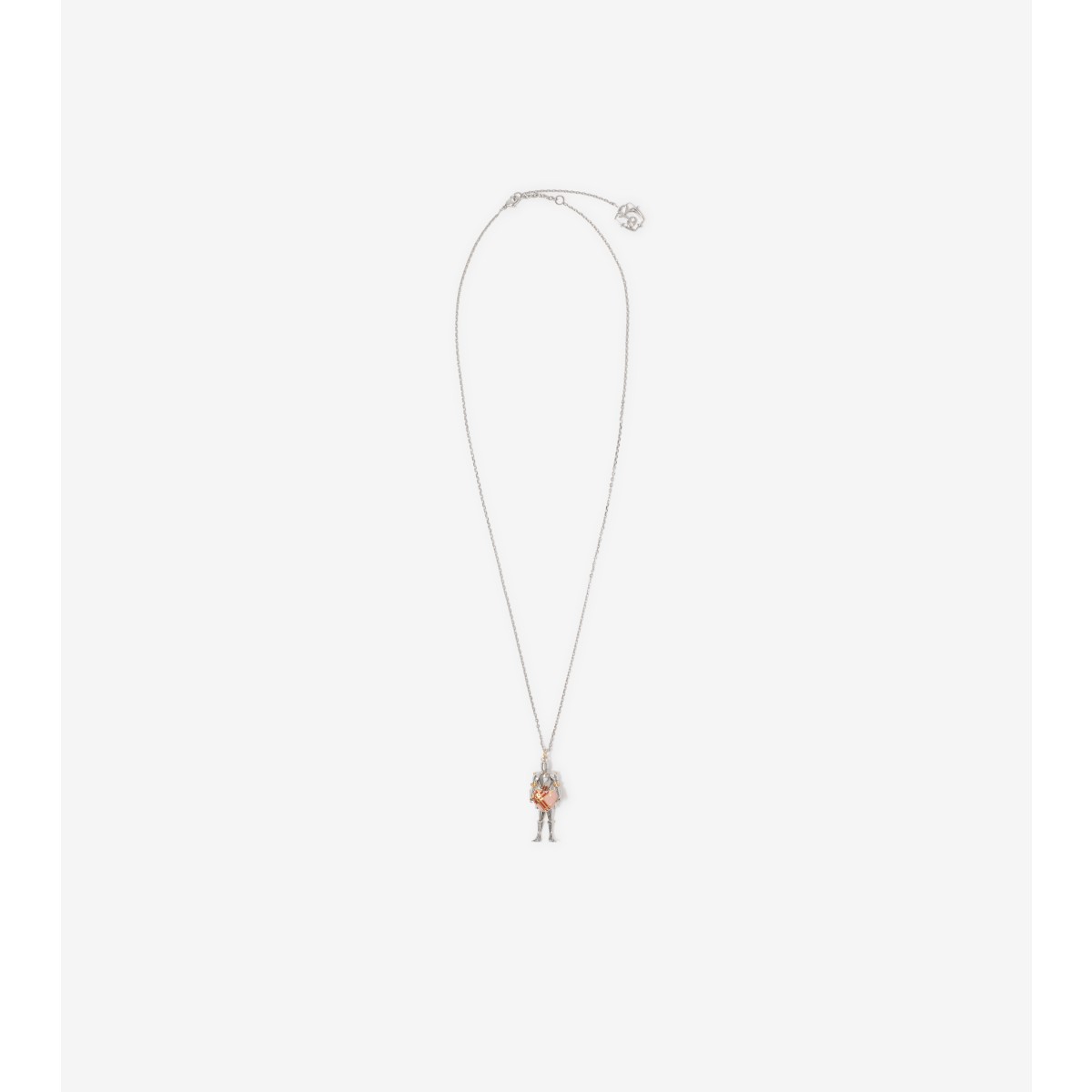 Burberry Knight Heart Charm Necklace In Multi