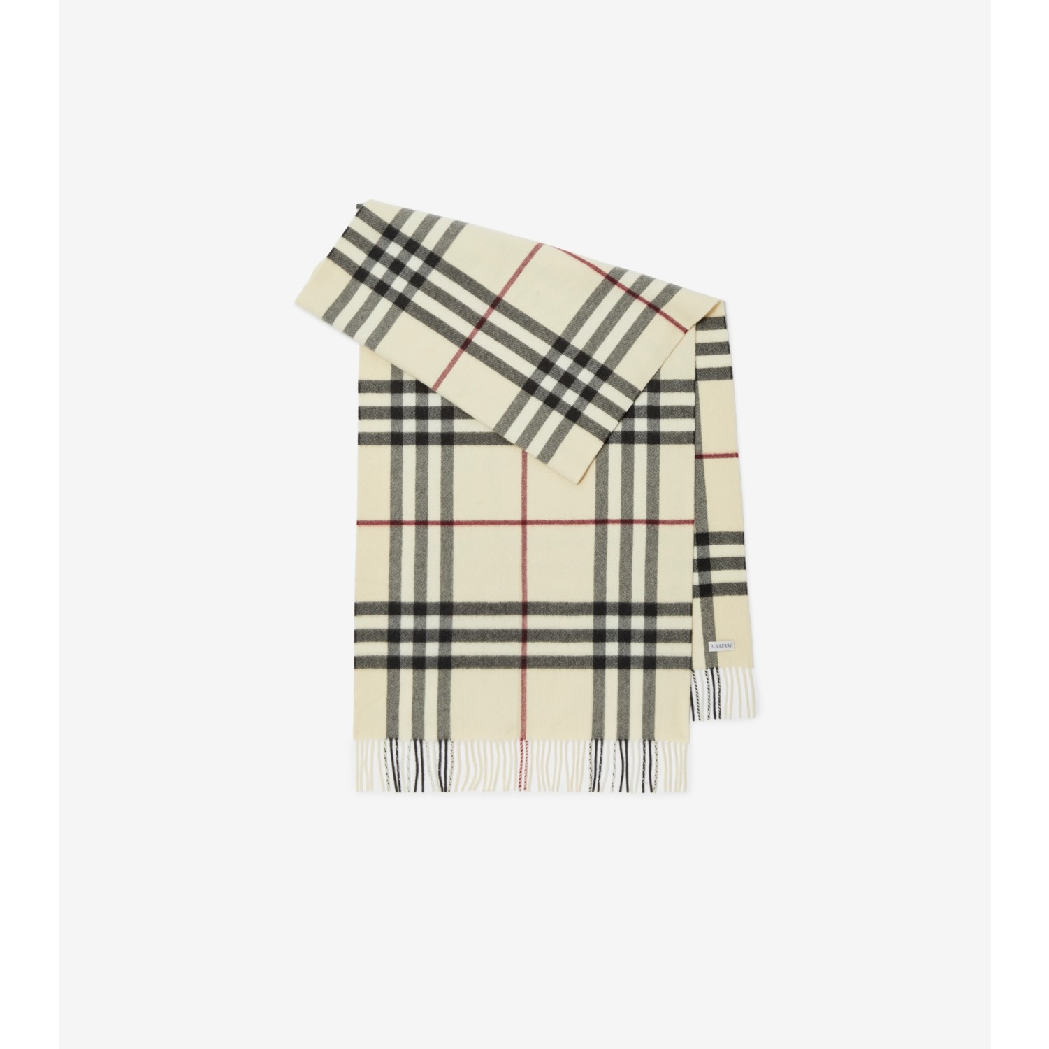 ワイド チェック カシミアスカーフ (ストーン) | Burberry®公式サイト