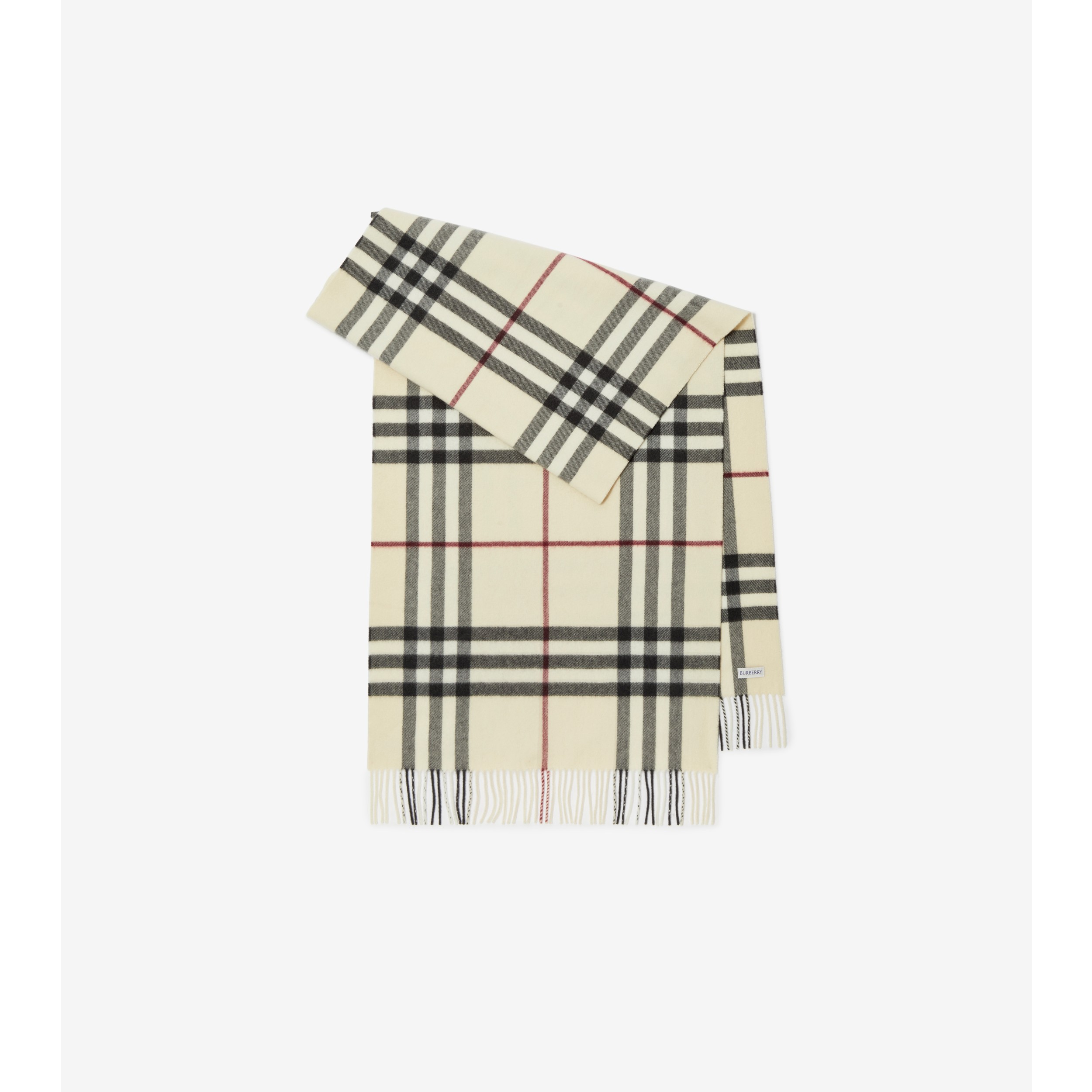 ワイド チェック カシミアスカーフ (アーカイブベージュ) | Burberry 