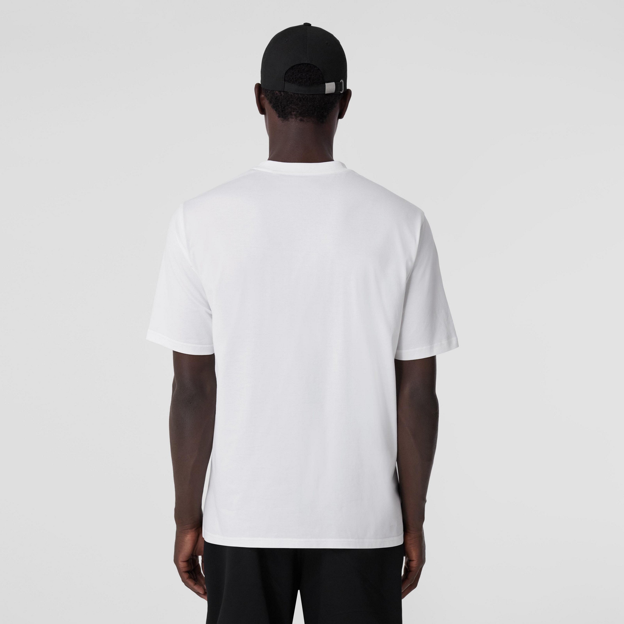 Logo Print Cotton T-shirt in White - Men | Burberry® Official - 3