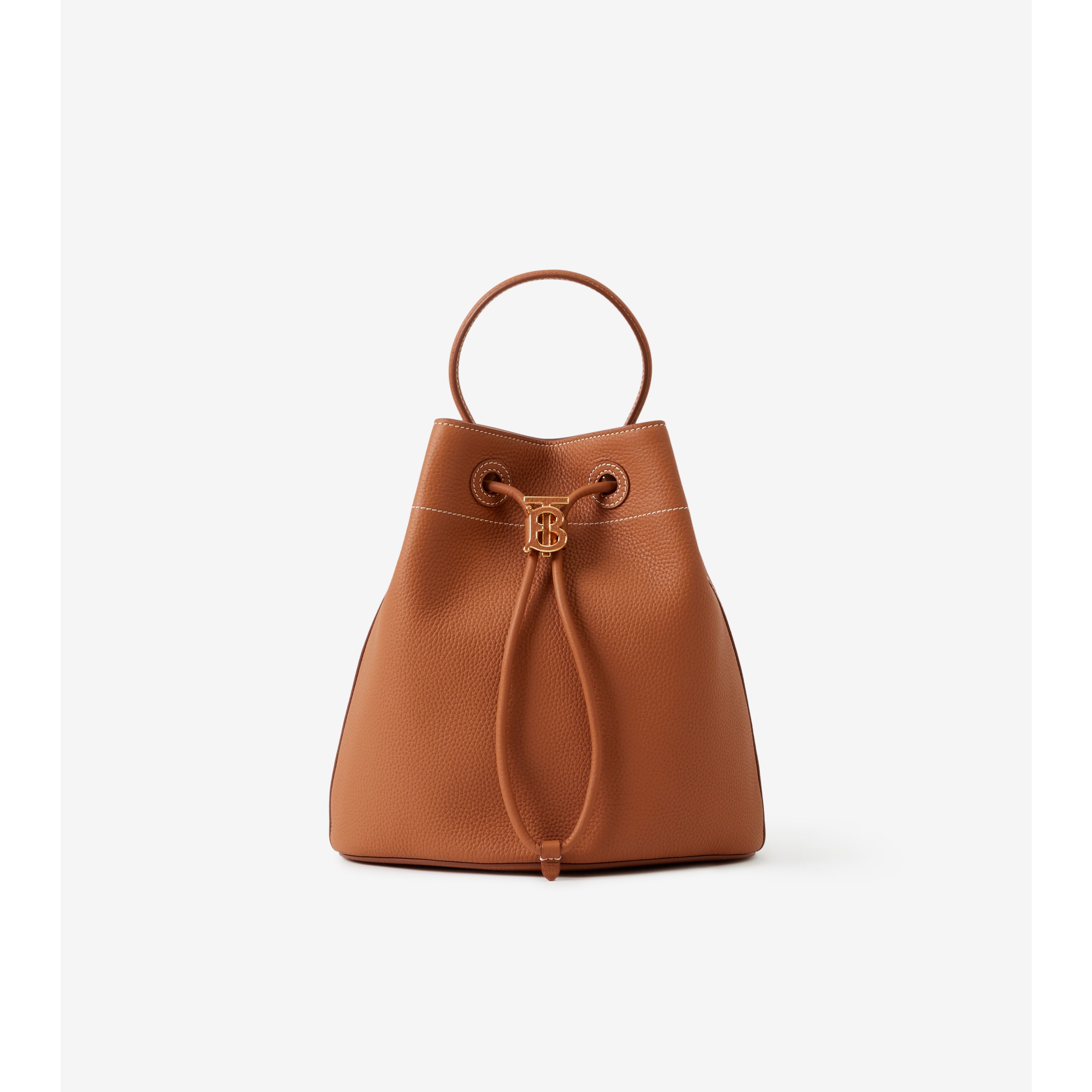 Mini TB Bucket Bag in Natural/malt Brown - Women