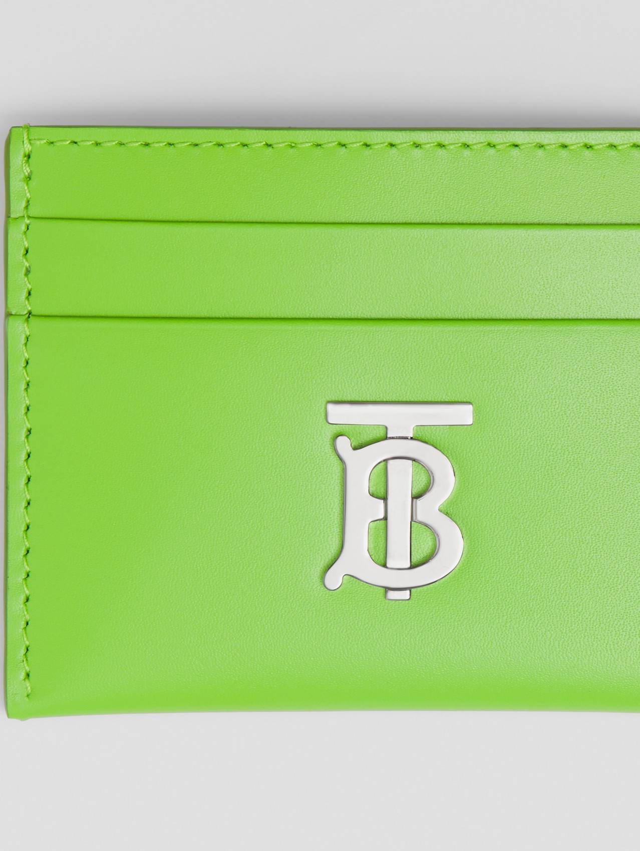 Monogram Motif Leather Card Case in Brilliant Green
