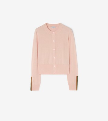 Wool Cardigan in Compact pink - Women | Burberry® Official