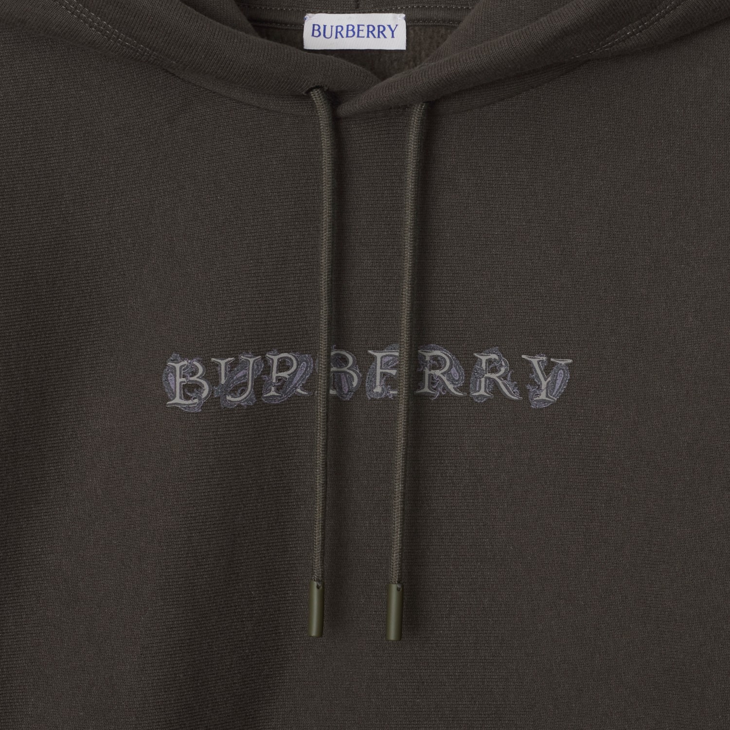 Paisley Logo Cotton Hoodie in Shadow - Men | Burberry® Official Paisley Logo Cotton Hoodie in Shadow - Men | Burberry® Official