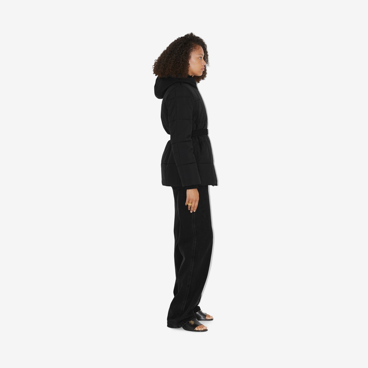 Jaqueta acolchoada de nylon com estampa EKD (Preto) - Mulheres | Burberry® oficial