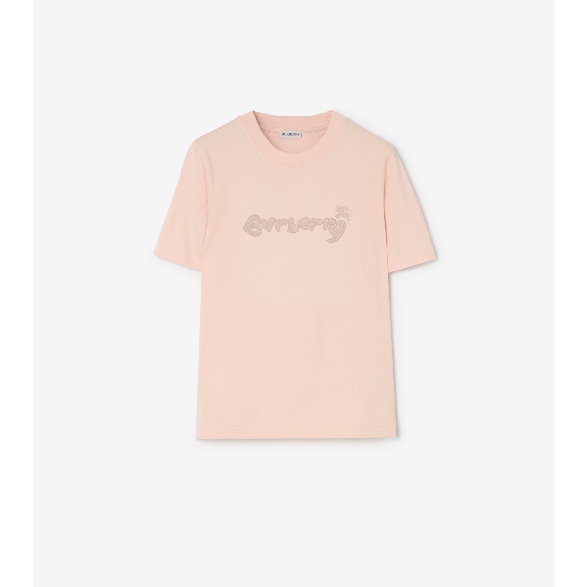  Embroidered Heart Logo Cotton T-shirt