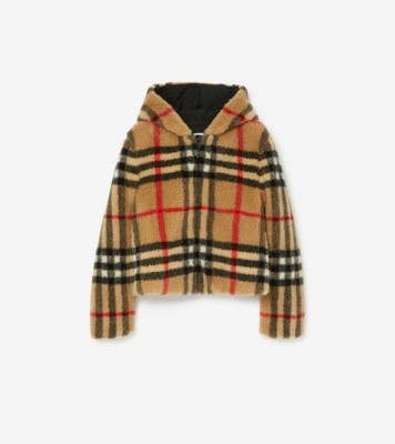 チェック フリースジャケット (アーカイブベージュ) - ウィメンズ, ウール, ピュアカシミア, フリース | Burberry®公式サイト