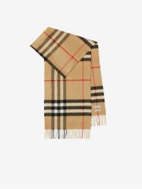 Check Cashmere Scarf in colour Sand