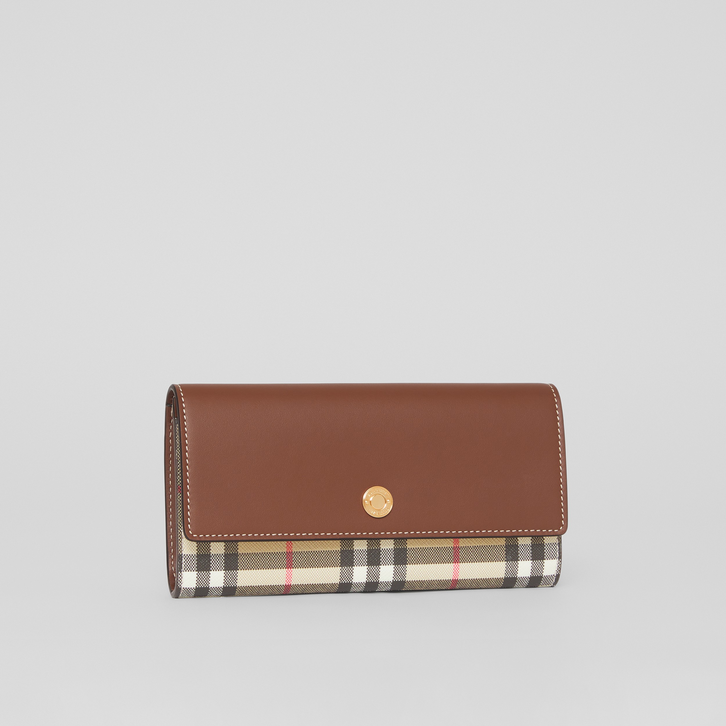 Vintage Check and Leather Continental Wallet in Archive Beige/tan - Women | Burberry® Official - 4