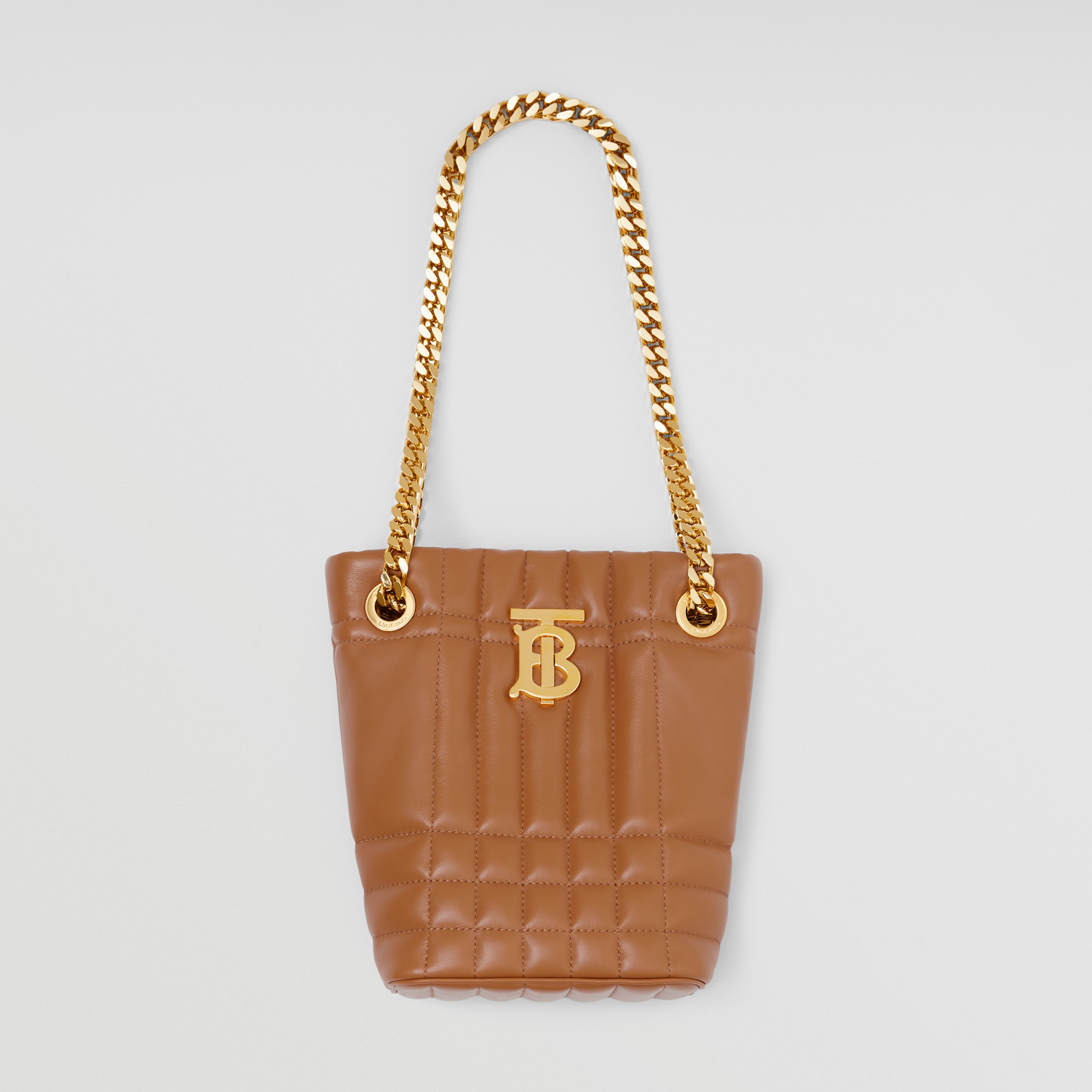 Mini Quilted Lambskin Lola Bucket Bag in Maple Brown - Women | Burberry® Official - 4