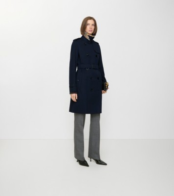 Long Kensington Heritage Trench Coat in Coal blue - Women, Cotton