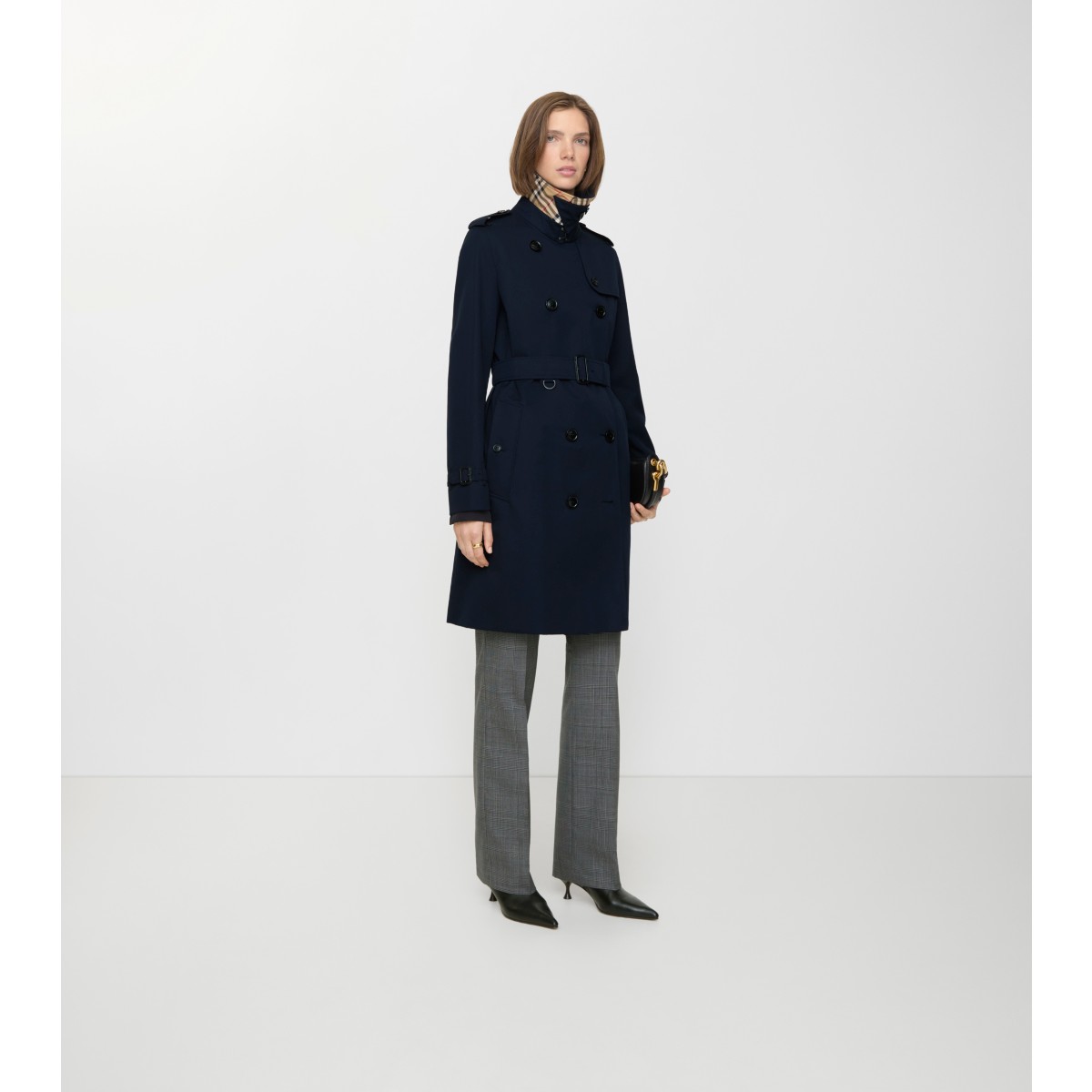  Check Mid-length Kensington Heritage Trench Coat