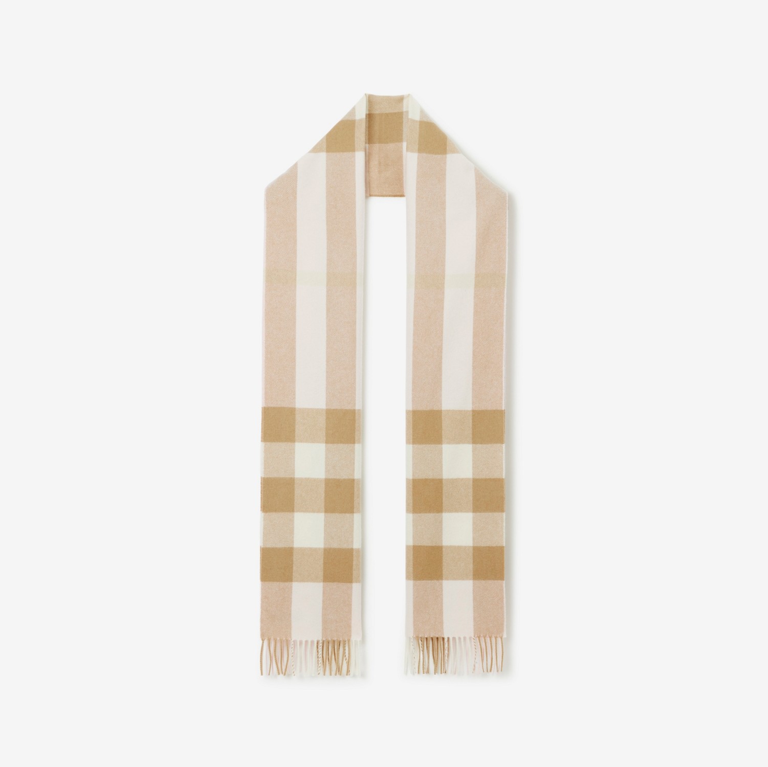 格纹羊绒围巾 (雪花石粉红) | Burberry® 博柏利官网
