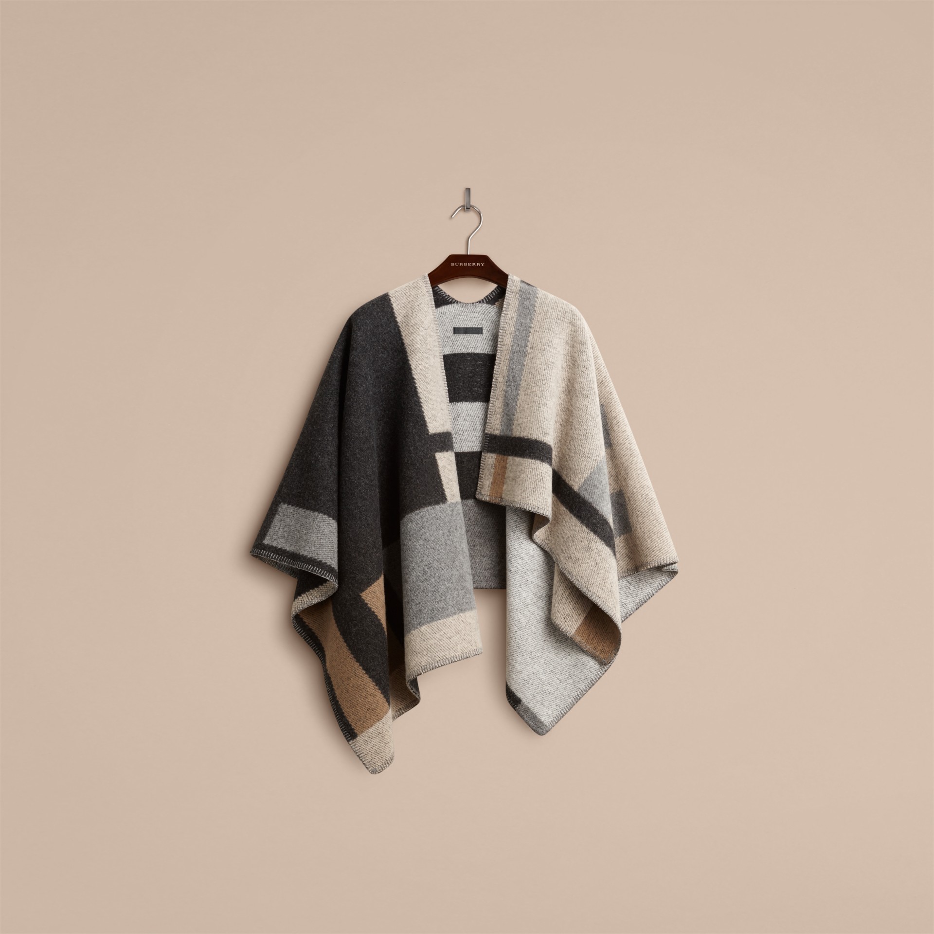 Check Wool and Cashmere Blanket Poncho | Burberry