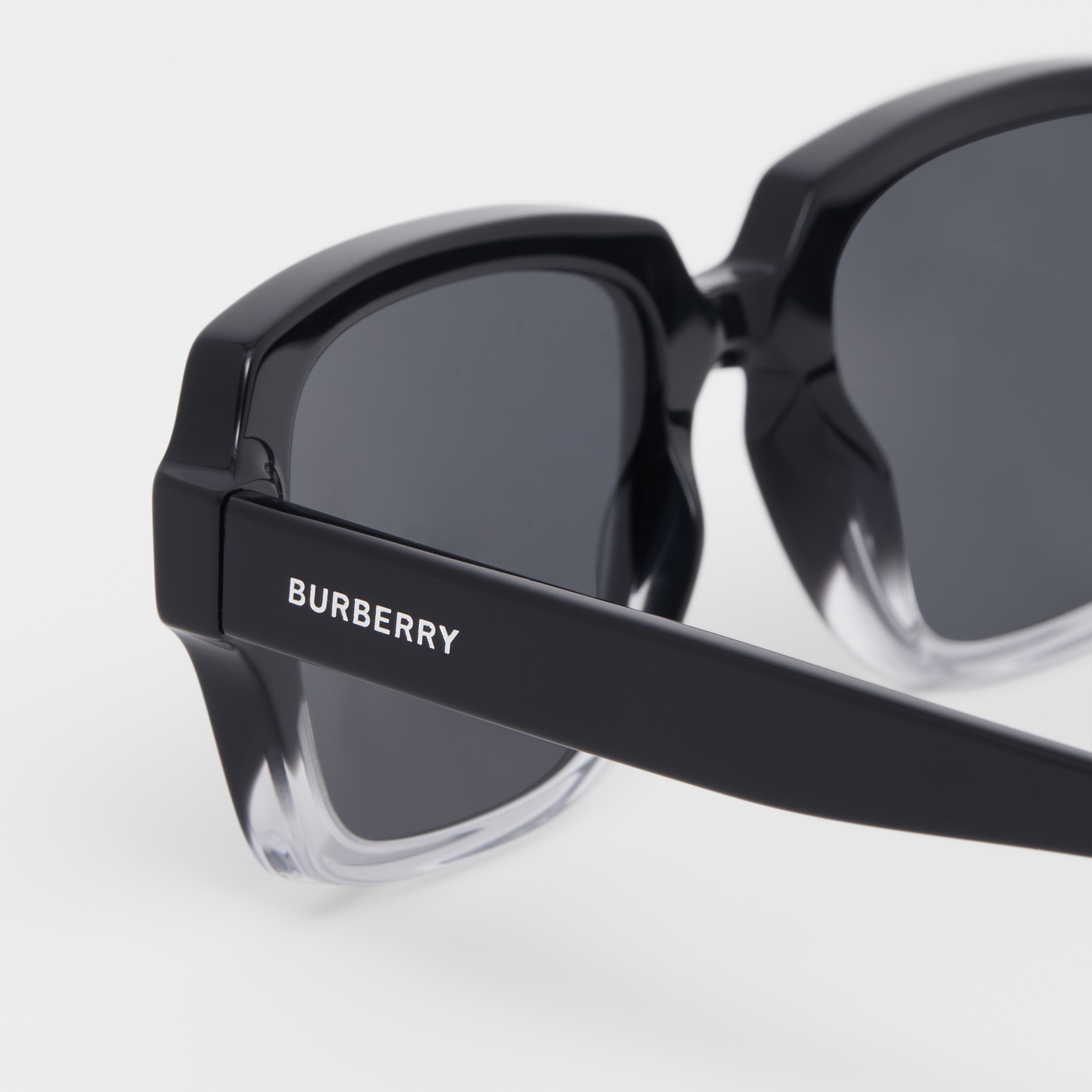 Logo Detail Rectangular Frame Sunglasses in Black/transparent Men