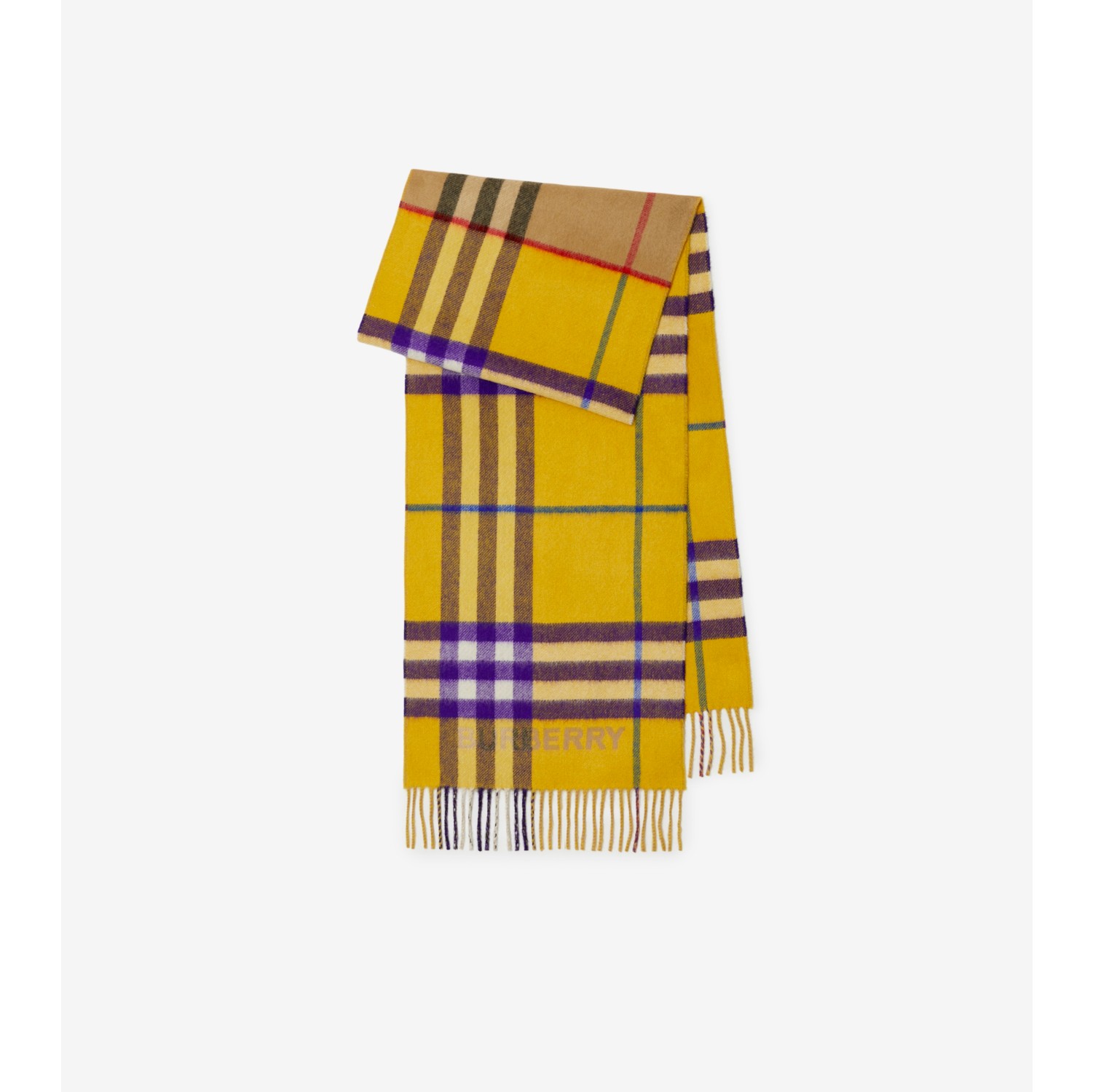 Burberry Check Cashmere Scarf Archive Beige in Wool - US