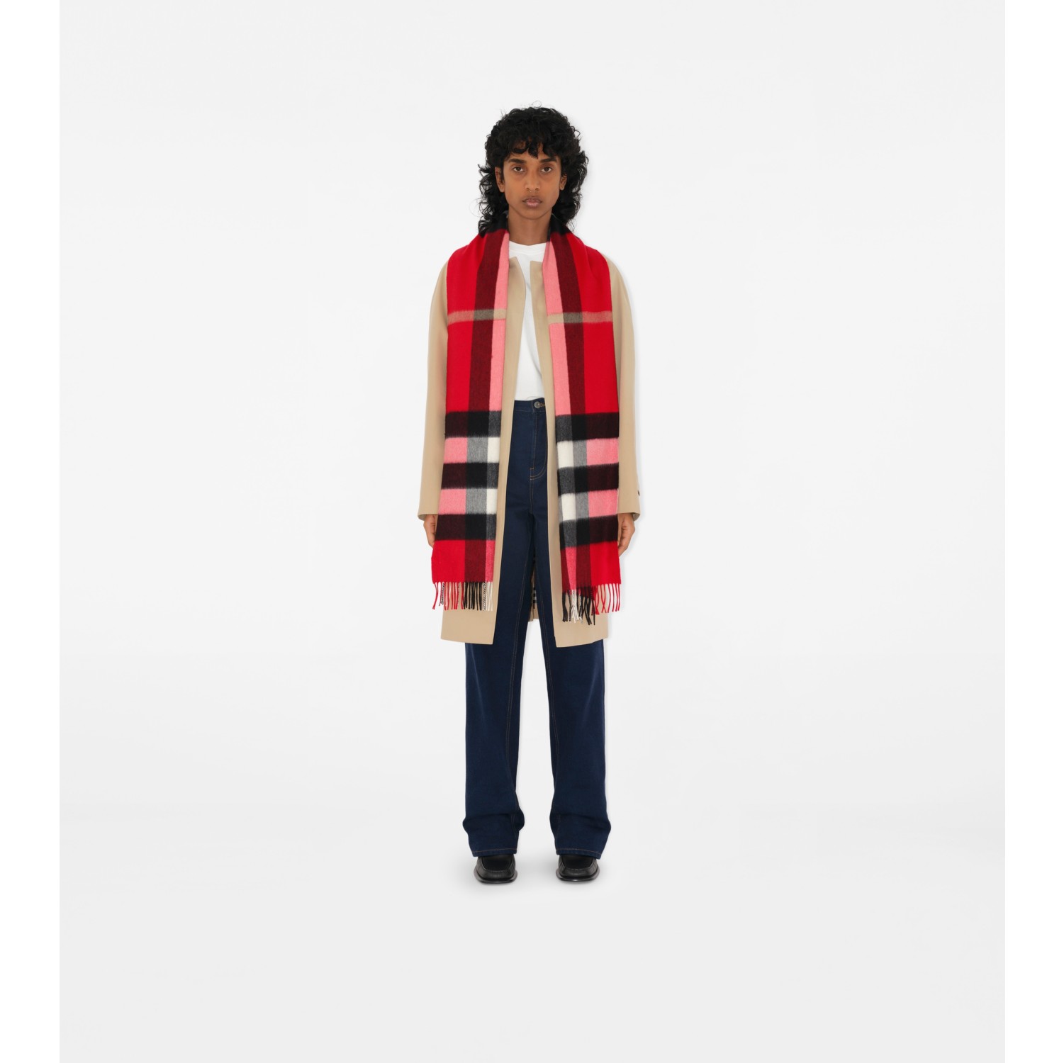 Burberry red cashmere scarf best sale