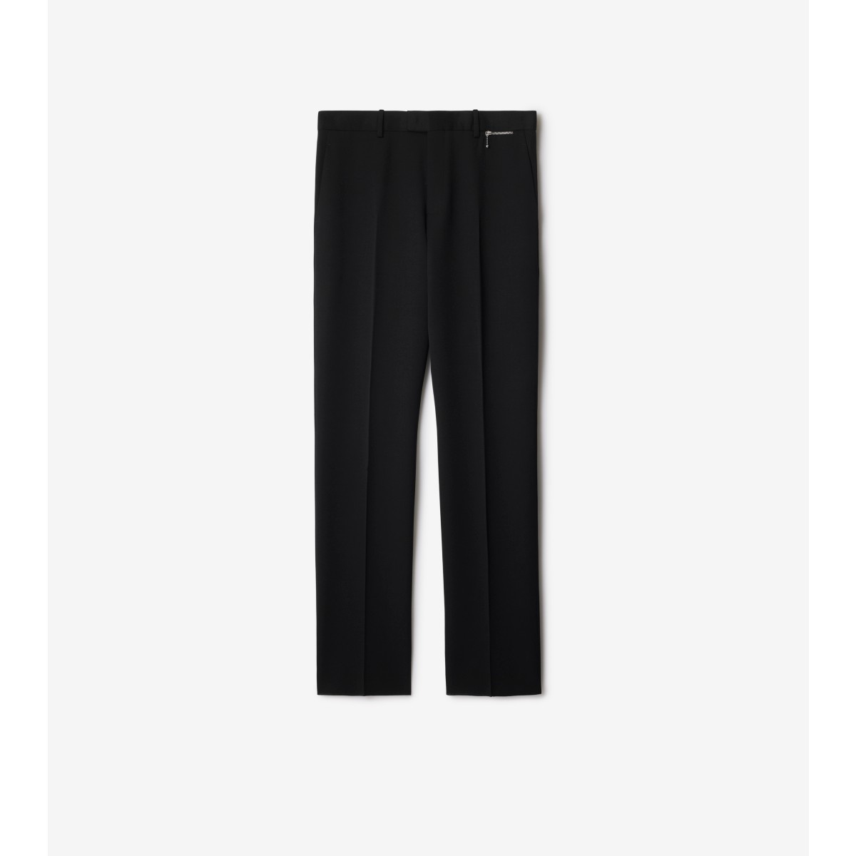 Shop Burberry Wool Tailored Trousers In Black