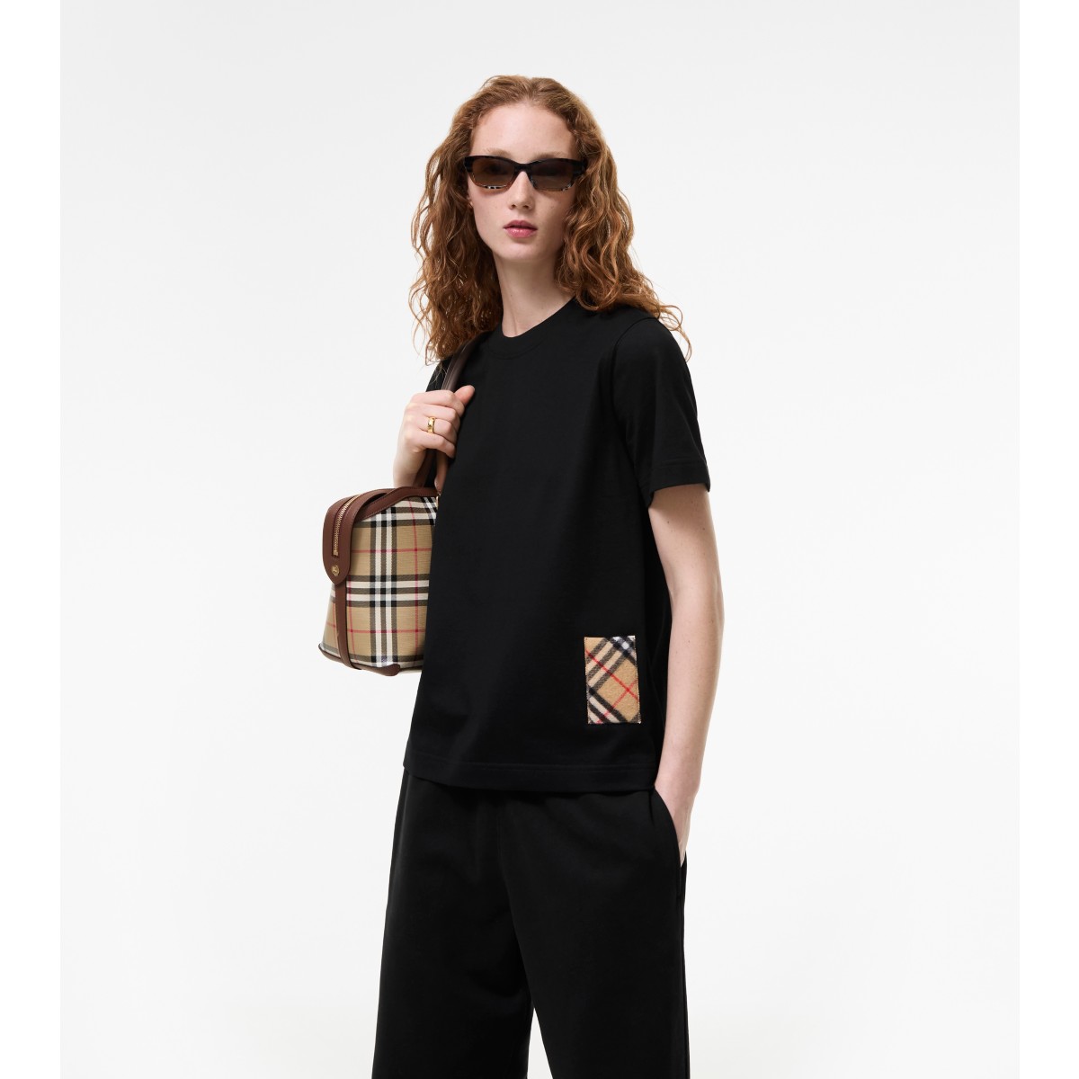  Check Label Cotton T-shirt
