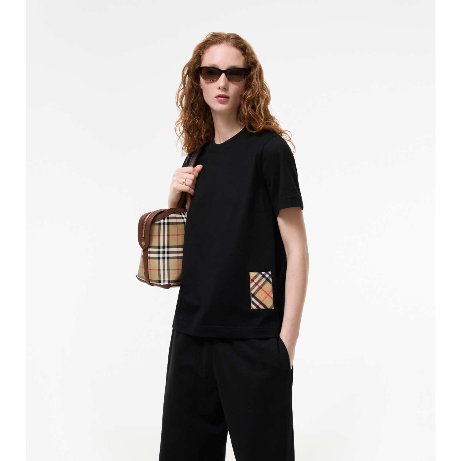 Check Label Cotton T-shirt