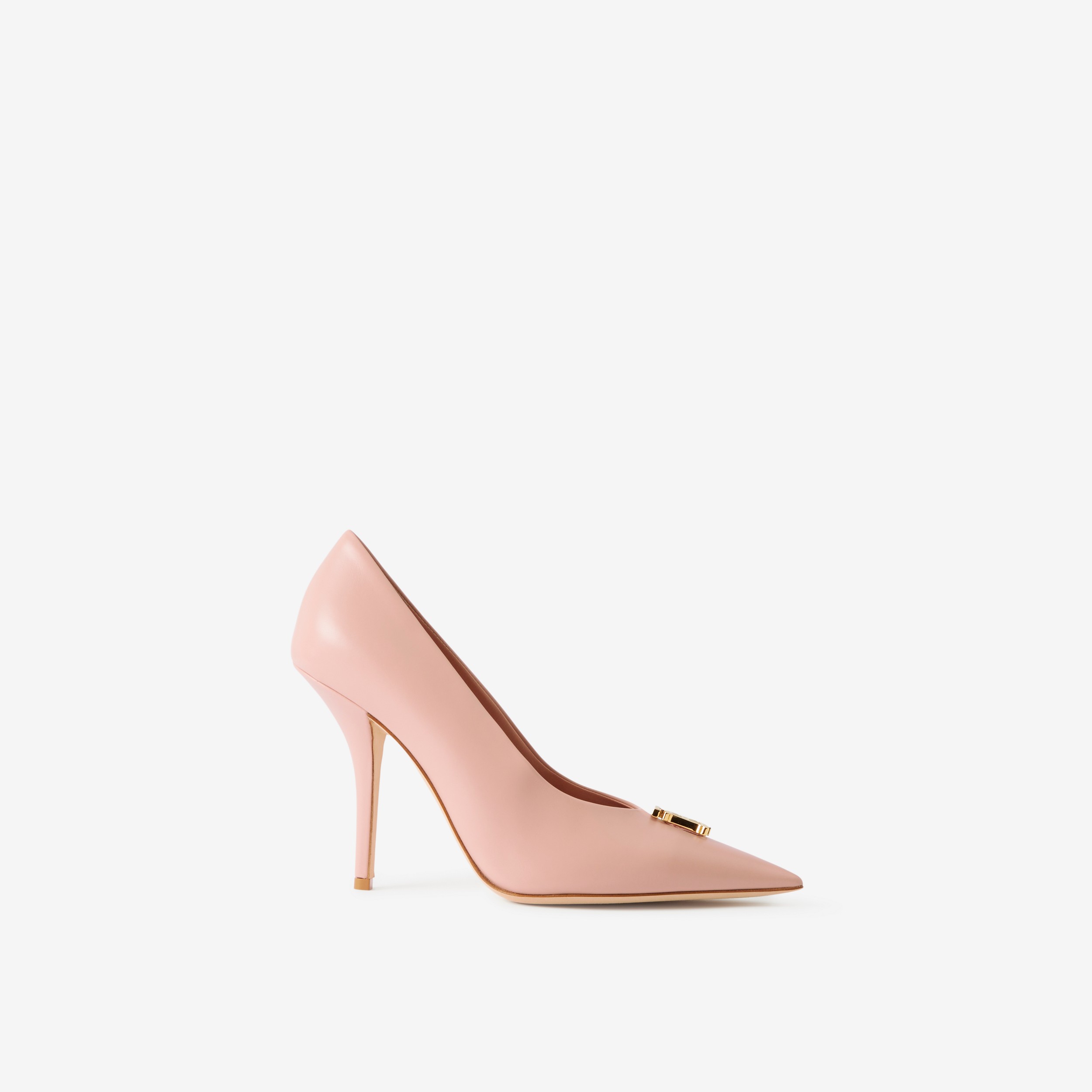 Monogram Motif Leather Point-toe Pumps in Dusky Pink - Women | Burberry® Official