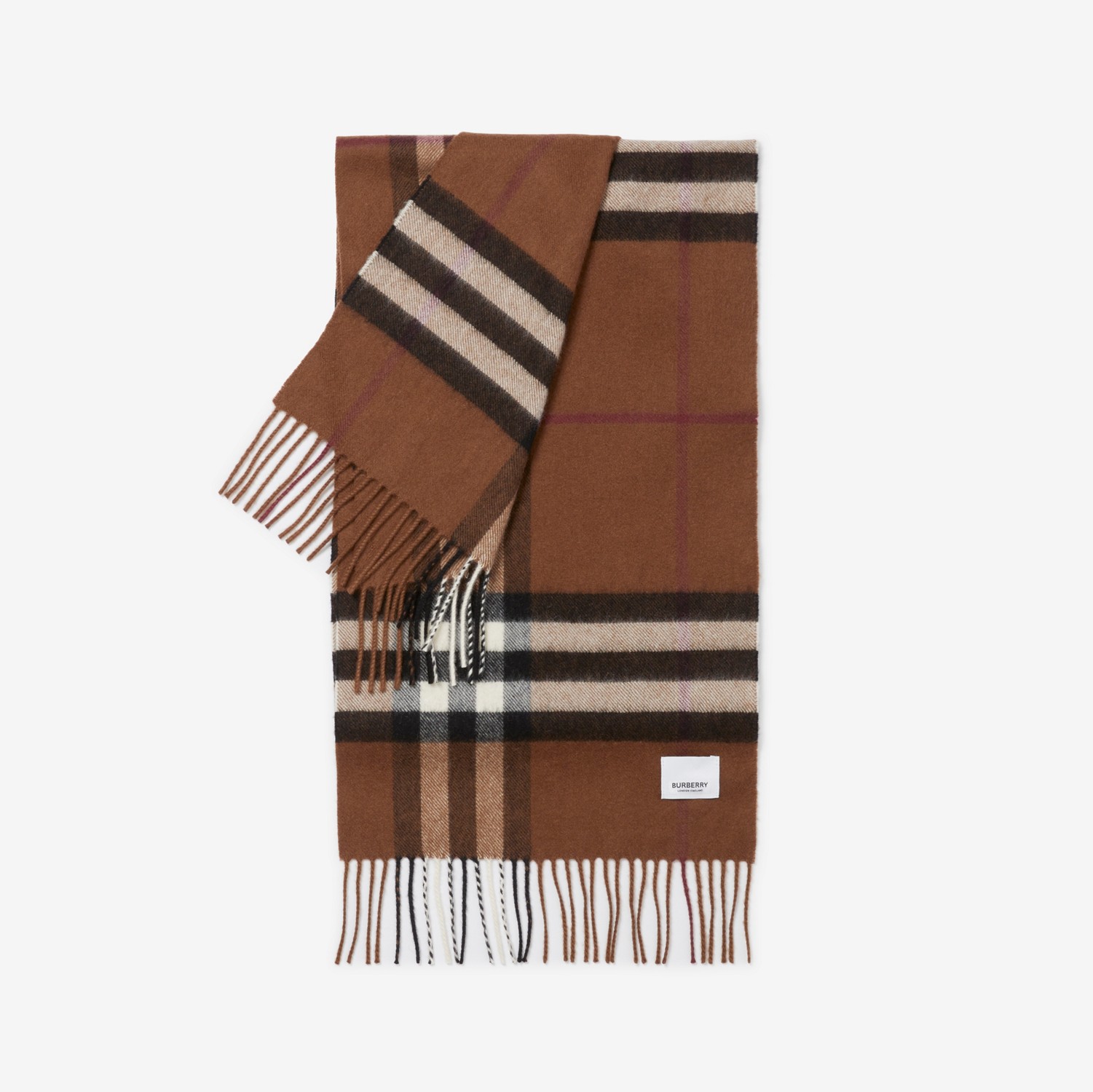 Burberry 格纹羊绒围巾 (桦木棕) | Burberry® 博柏利官网