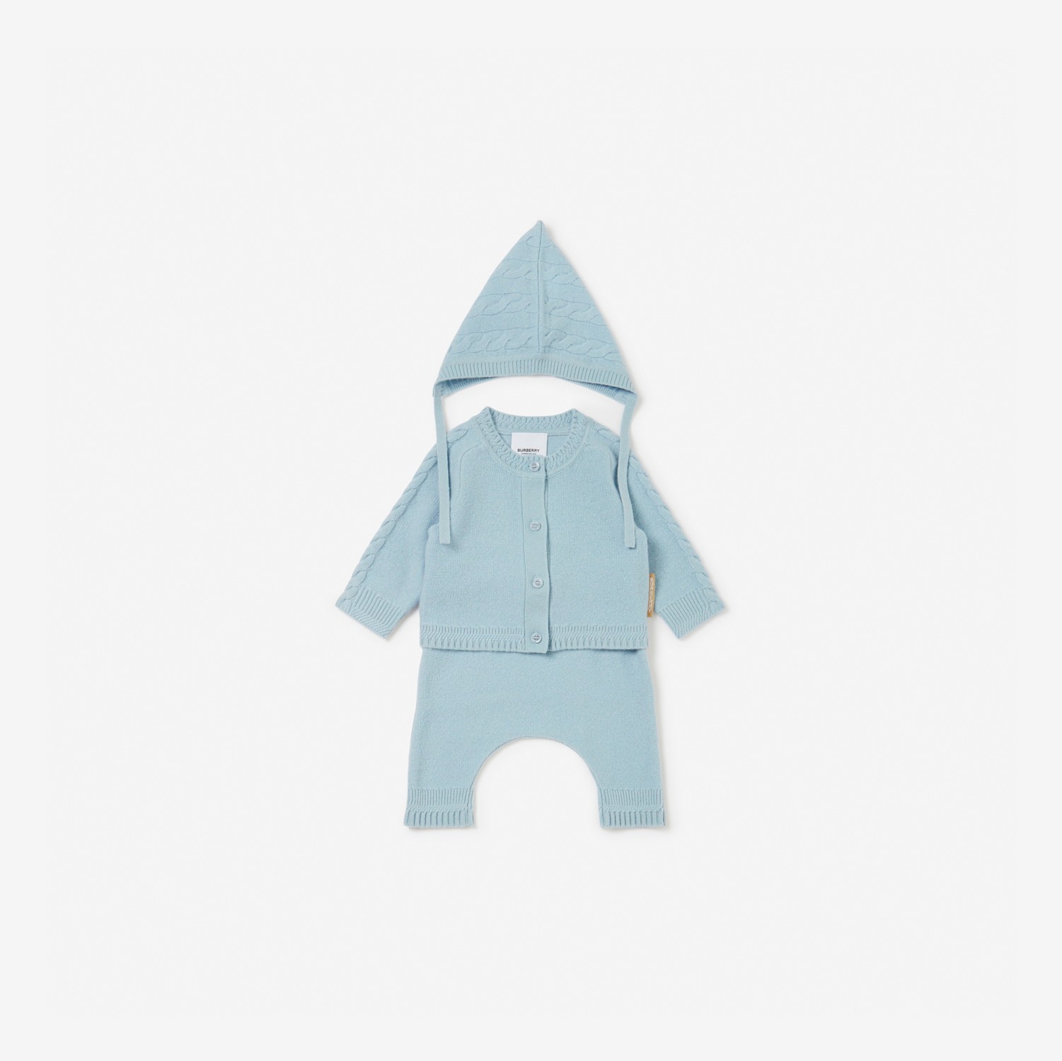 Set regalo per bebè da tre pezzi in cashmere (Azzurro Pallido) - Bambini | Sito ufficiale Burberry®