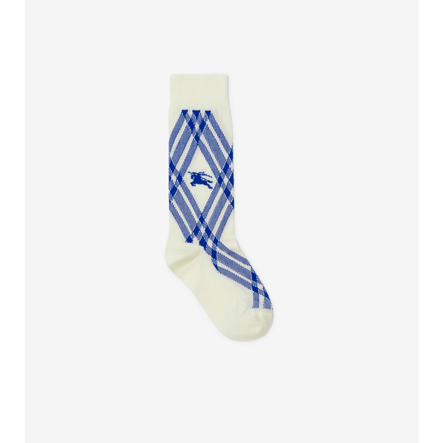 Chaussettes en coton m lang Check Knight Blanc Site officiel