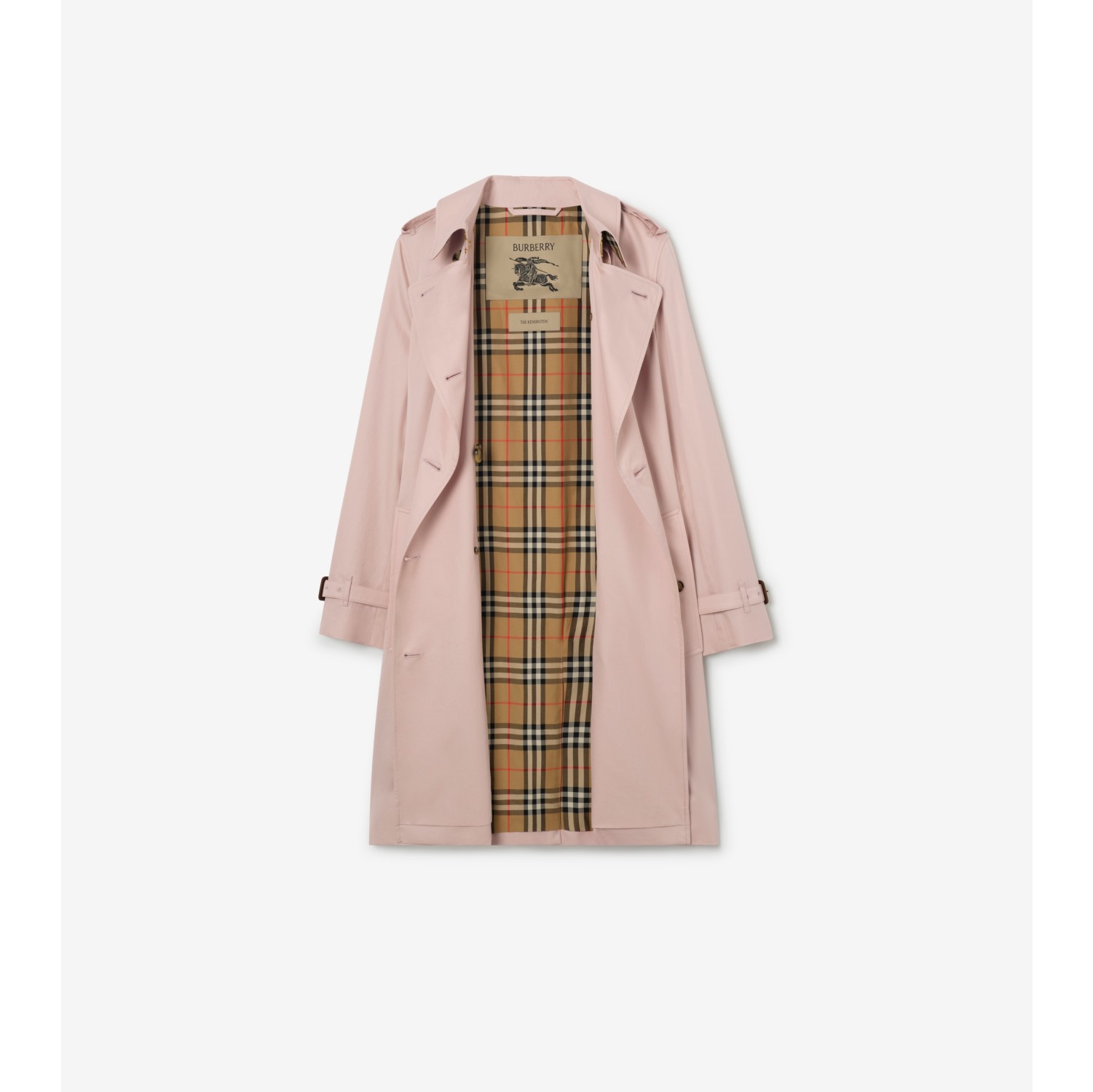 Mid-length Tropical Gabardine Kensington Trench Coat in Pale sugar