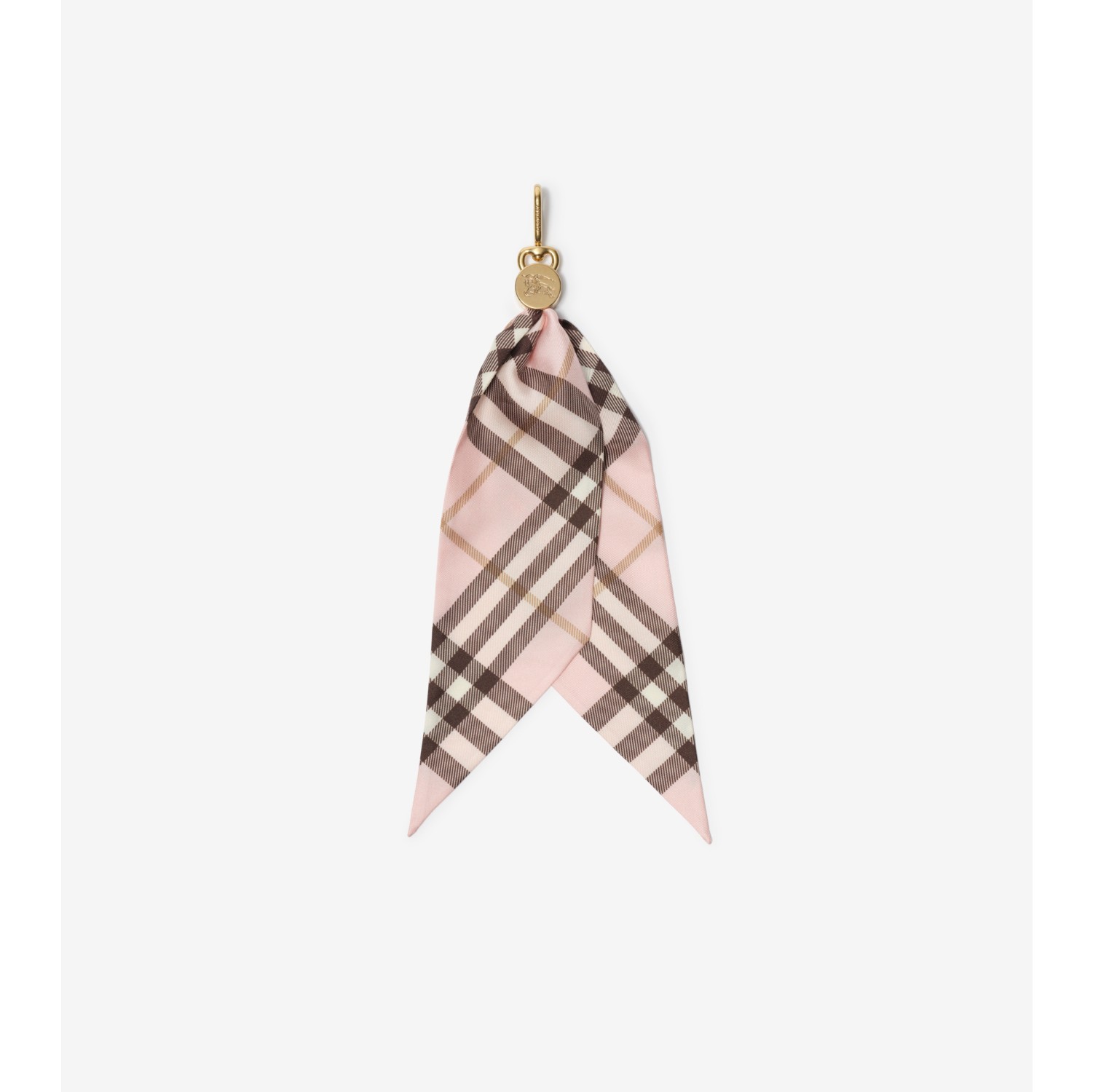 Check Silk Scarf Charm
