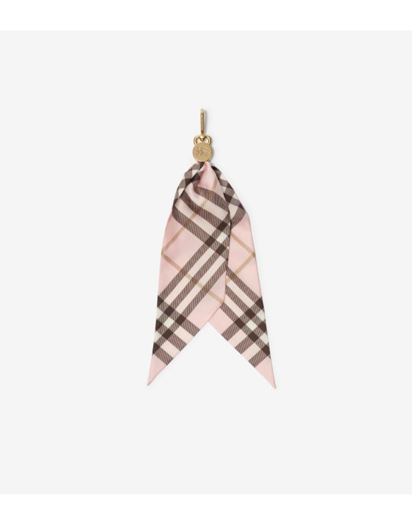 Check Silk Scarf Charm