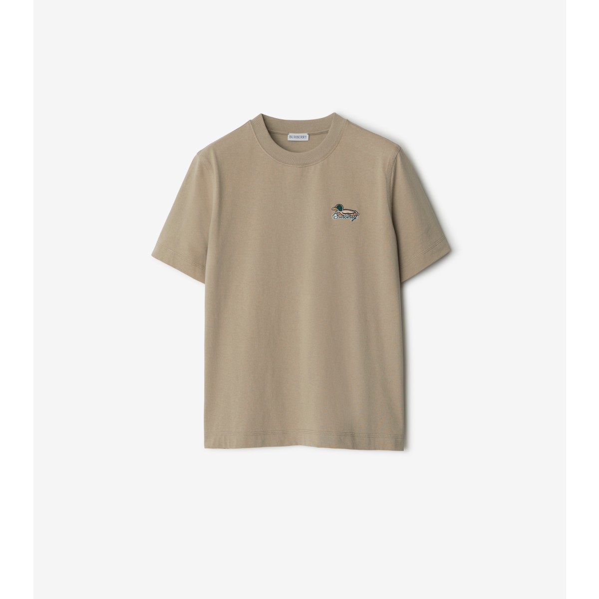 Burberry Duck-embroidered Cotton T-shirt In Linden