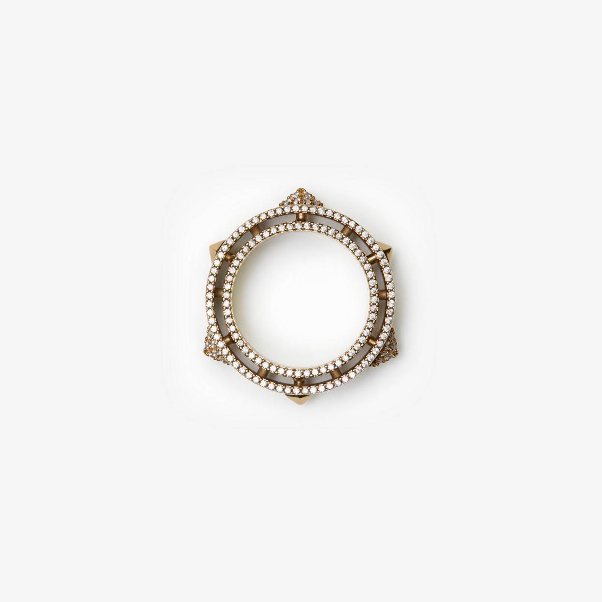 Burberry Gold-plated Hollow Ring In Gold/clear