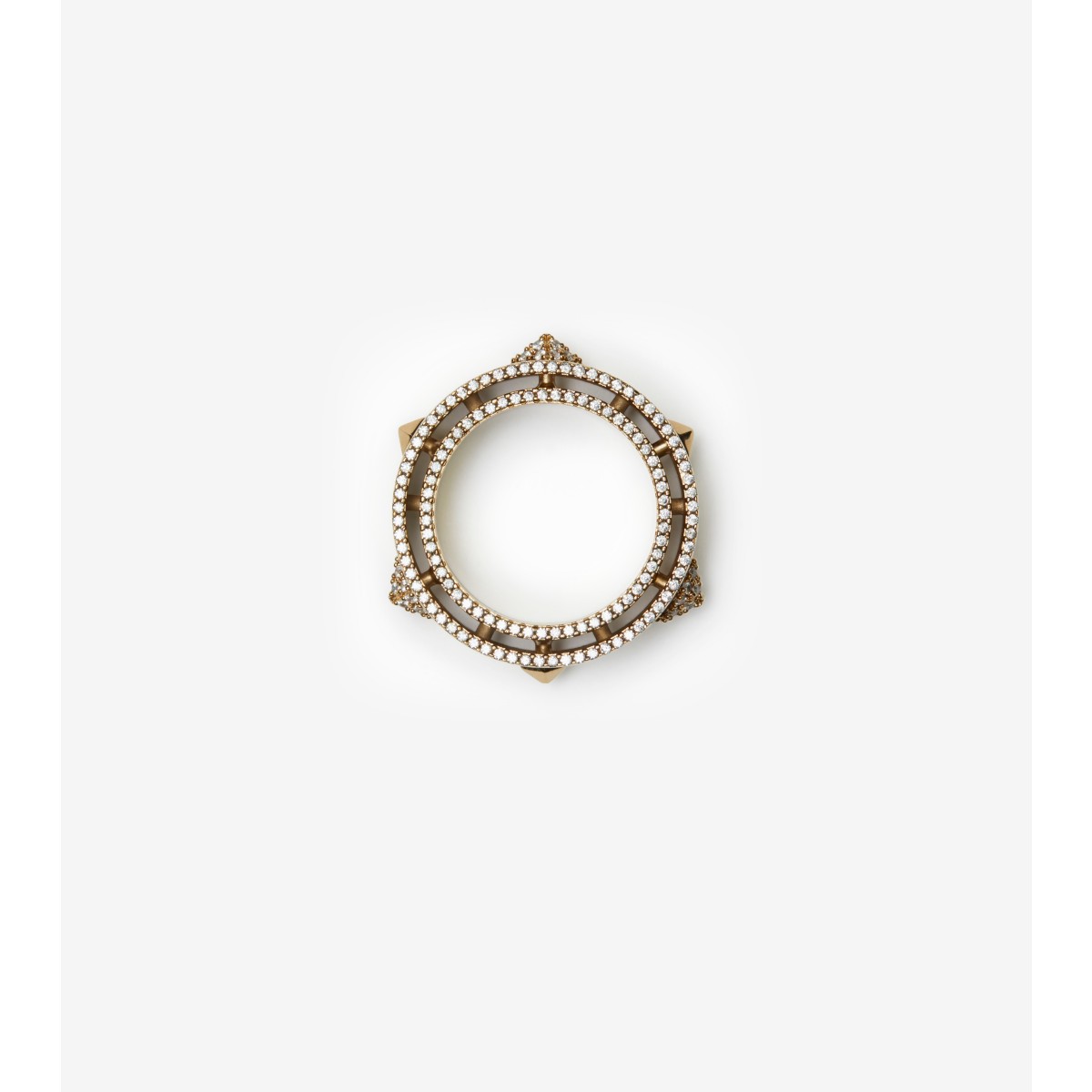 Burberry Gold-plated Hollow Ring In Gold/clear