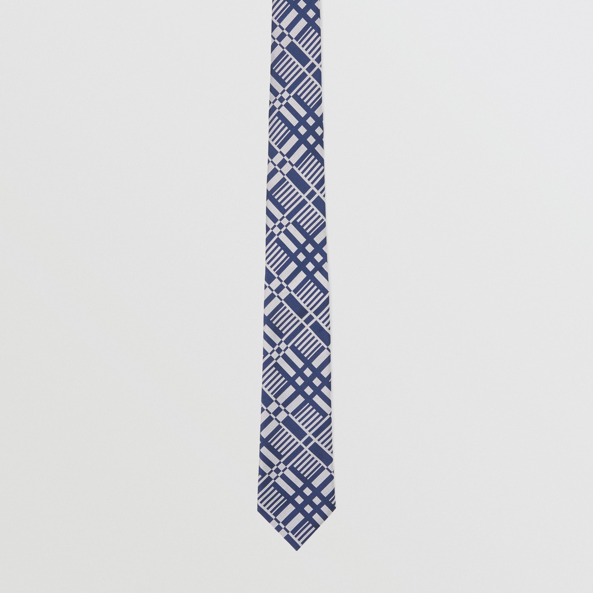 Classic Cut Check Silk Jacquard Tie in Navy - Men | Burberry® Official - 4