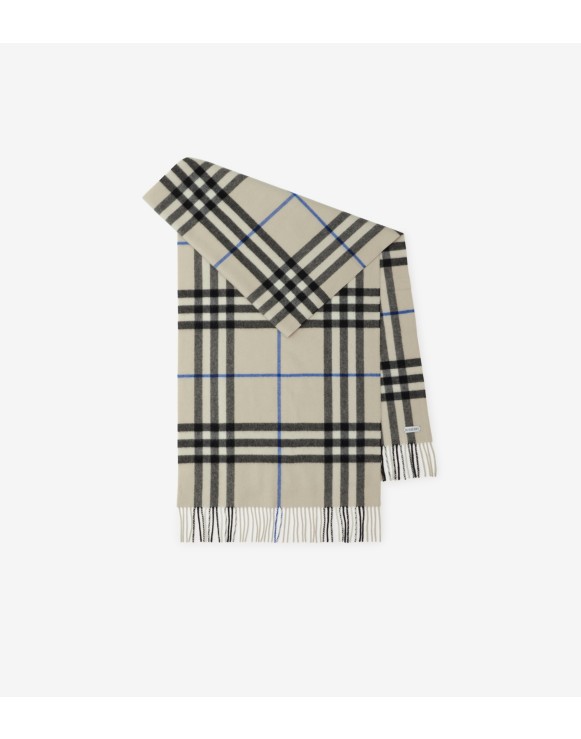 Wide Check Cashmere Scarf